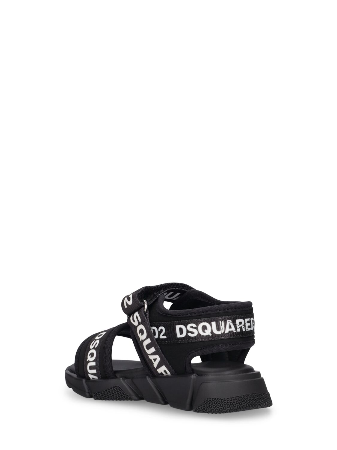 Shop Dsquared2 Logo Tech Strap Sandals In Black