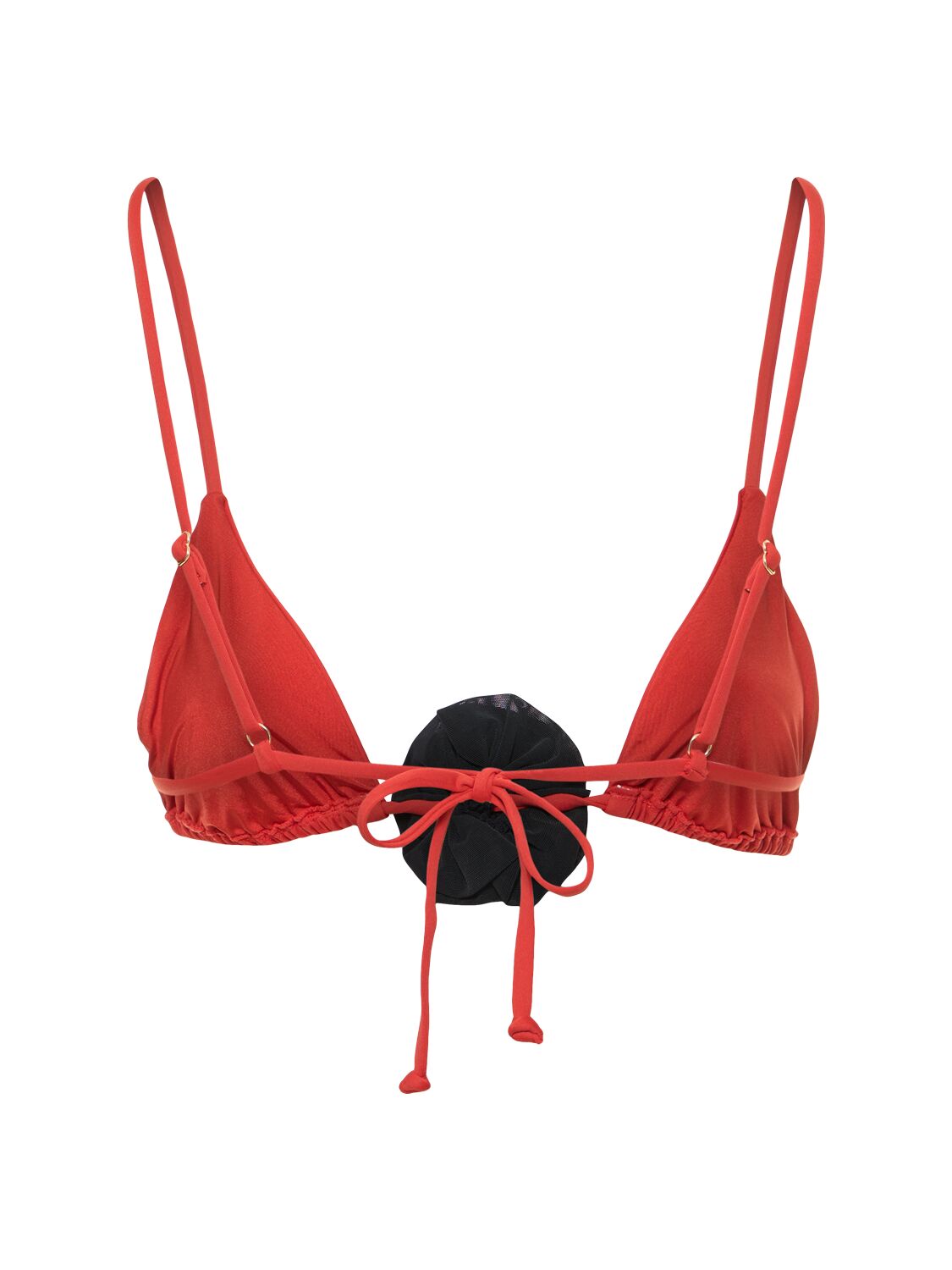 Shop Weworewhat Cooper Bikini Top W/ Rose In 红色