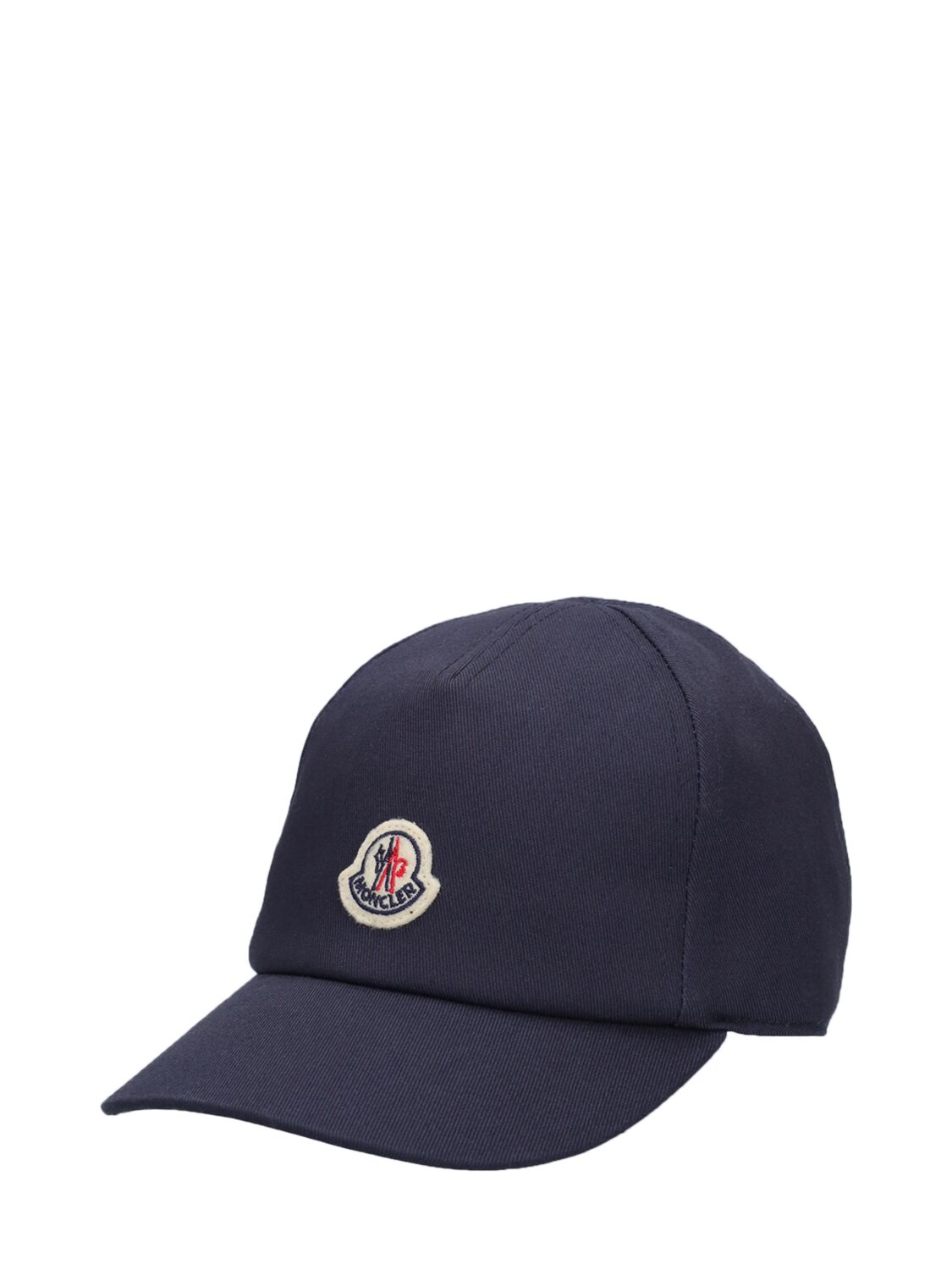 Shop Moncler Logo Cotton Baseball Cap In Blue