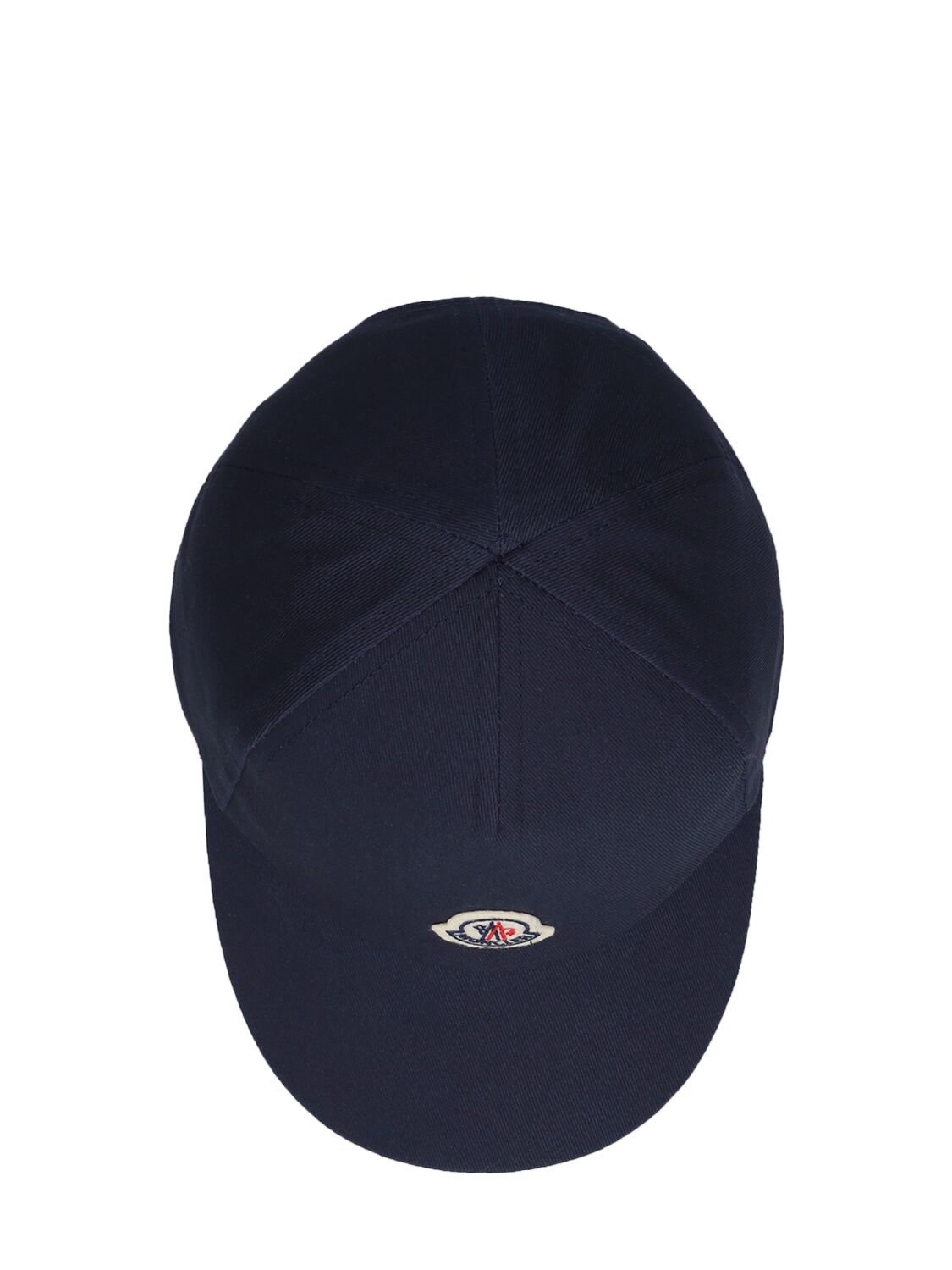 Shop Moncler Logo Cotton Baseball Cap In Blue
