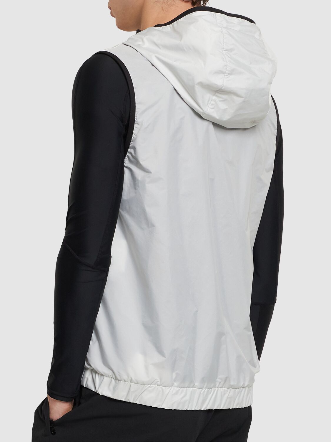 Shop Moncler Vallese Nylon Vest In Ice Grey