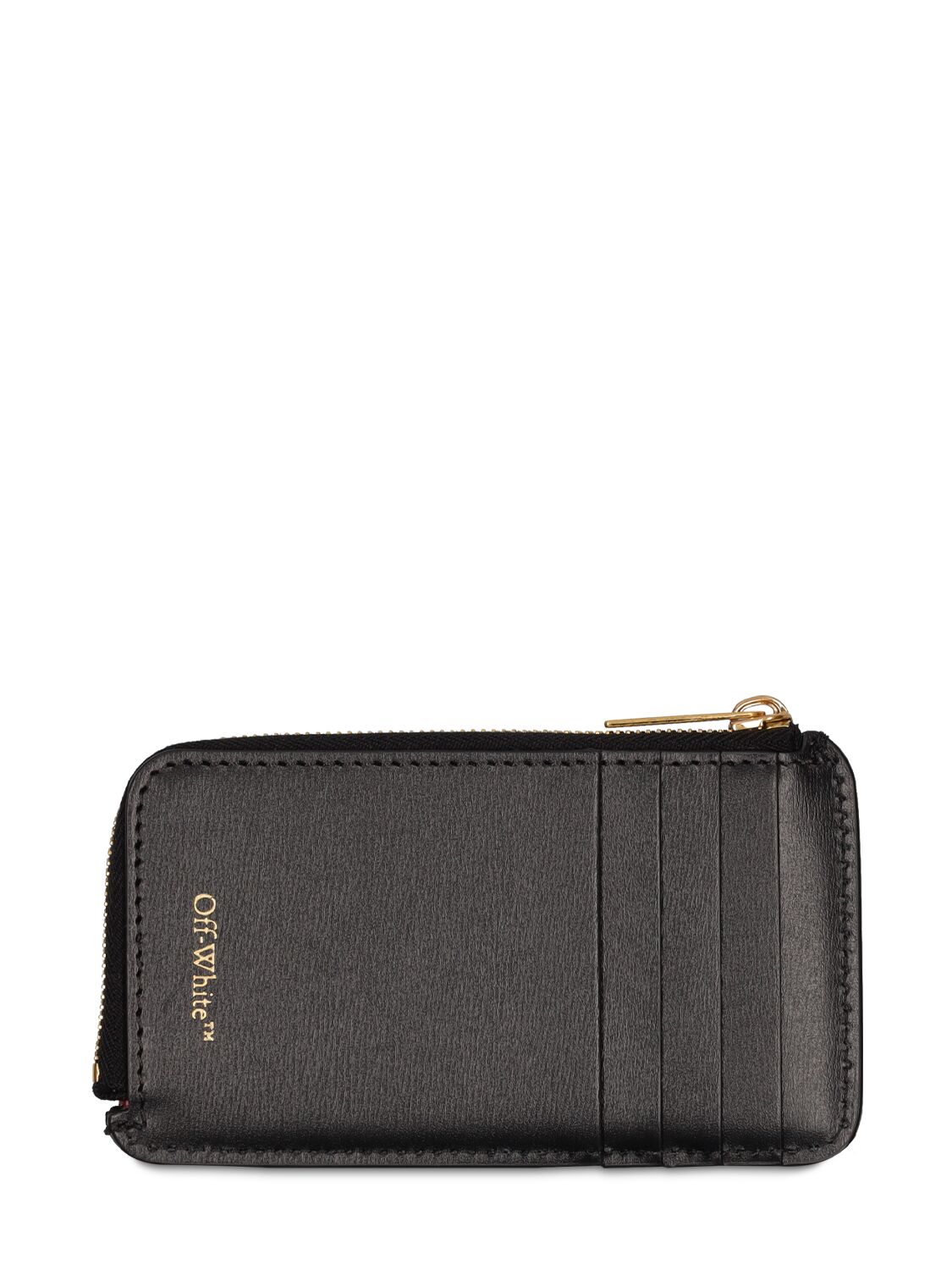 Shop Off-white Jitney Leather Zipped Card Case In Black