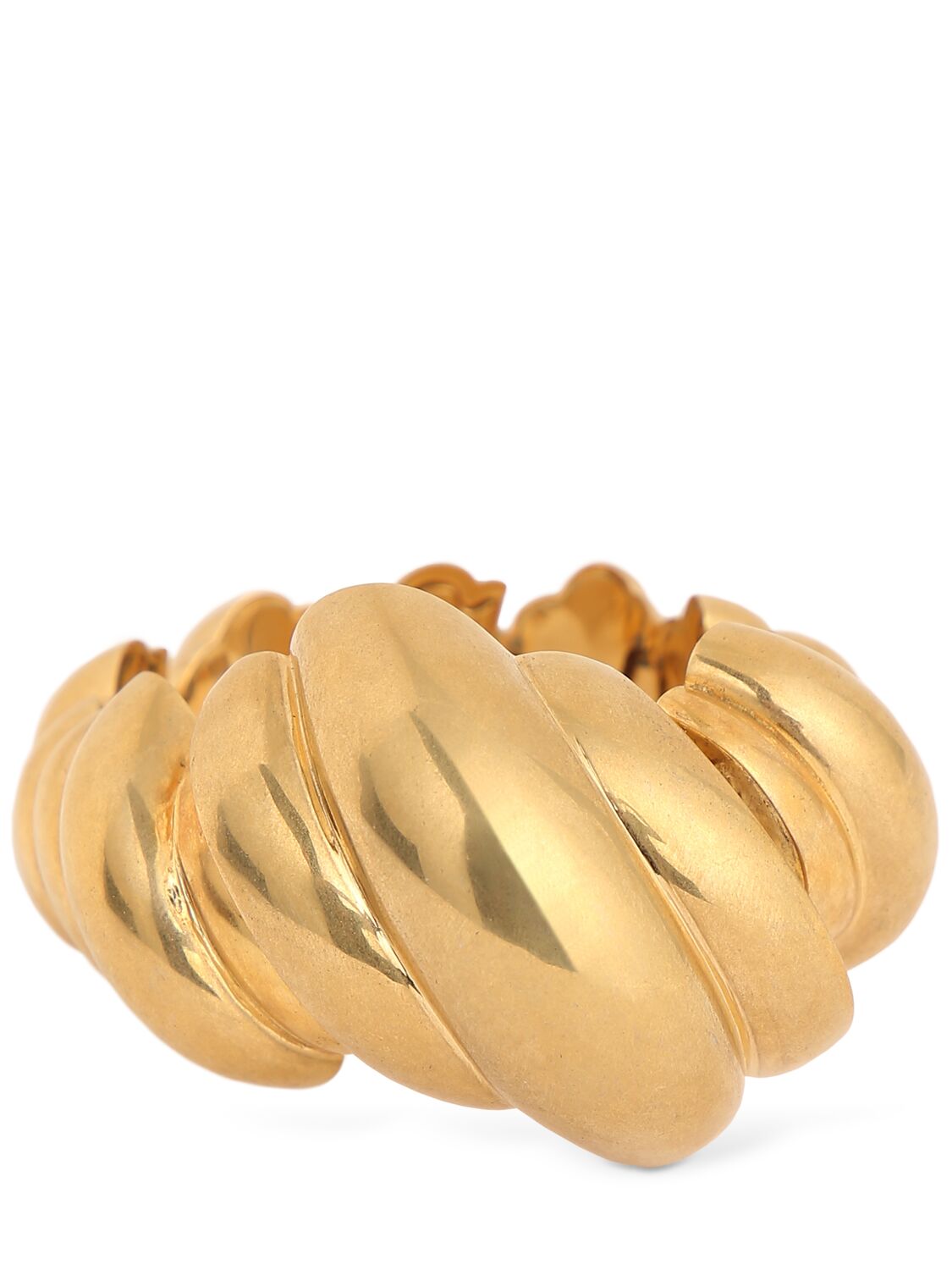 Saint Laurent Tornado Brass Cuff Bracelet In Gold