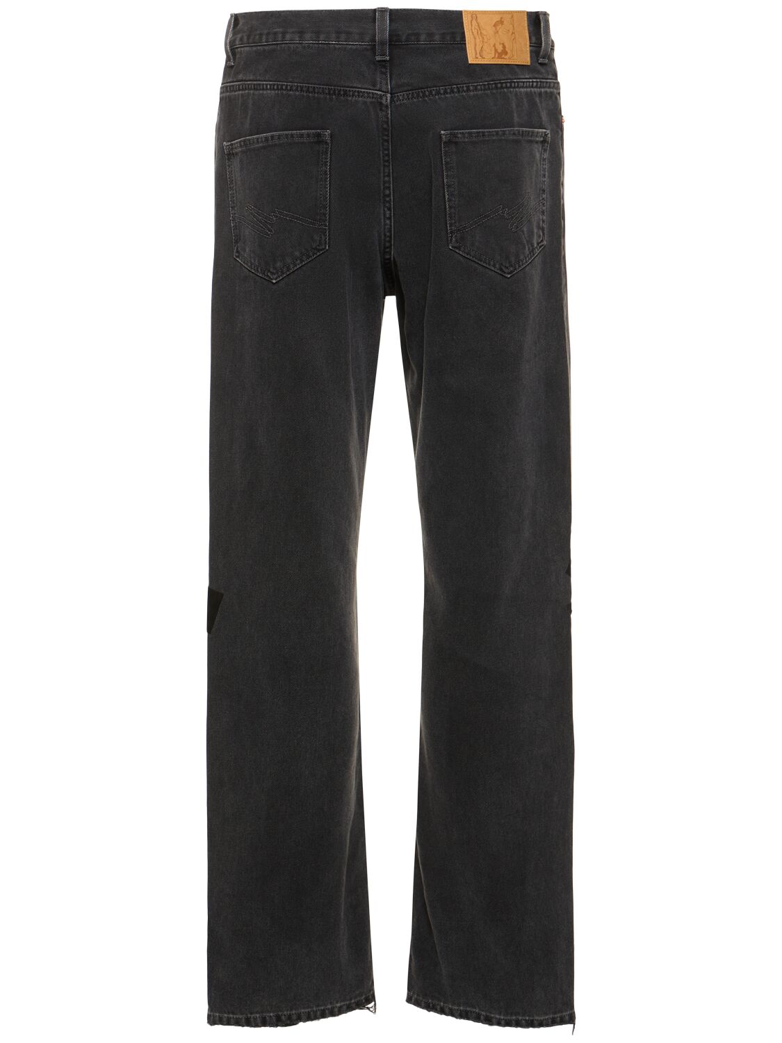 Shop Martine Rose Straight Cotton Denim Jeans In Black