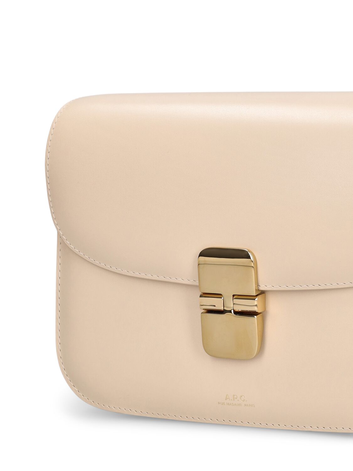 Shop Apc Small Grace Leather Shoulder Bag In Cream