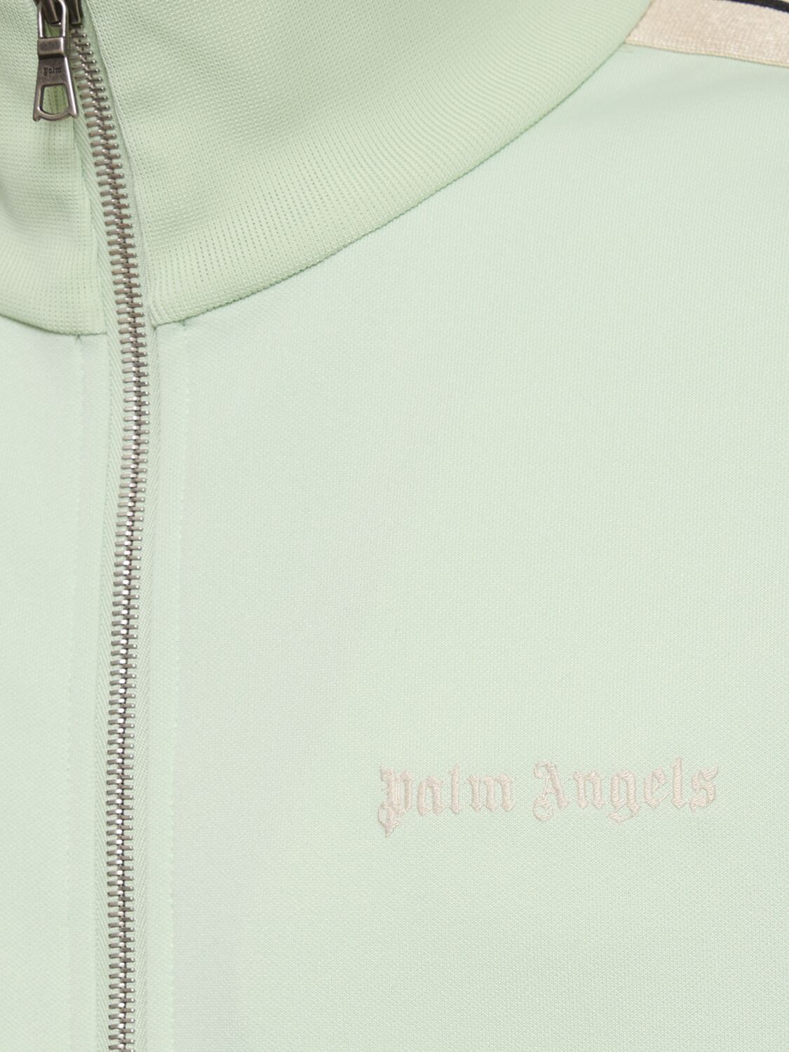 Shop Palm Angels Classic Logo Tech Zip Track Jacket In Mint