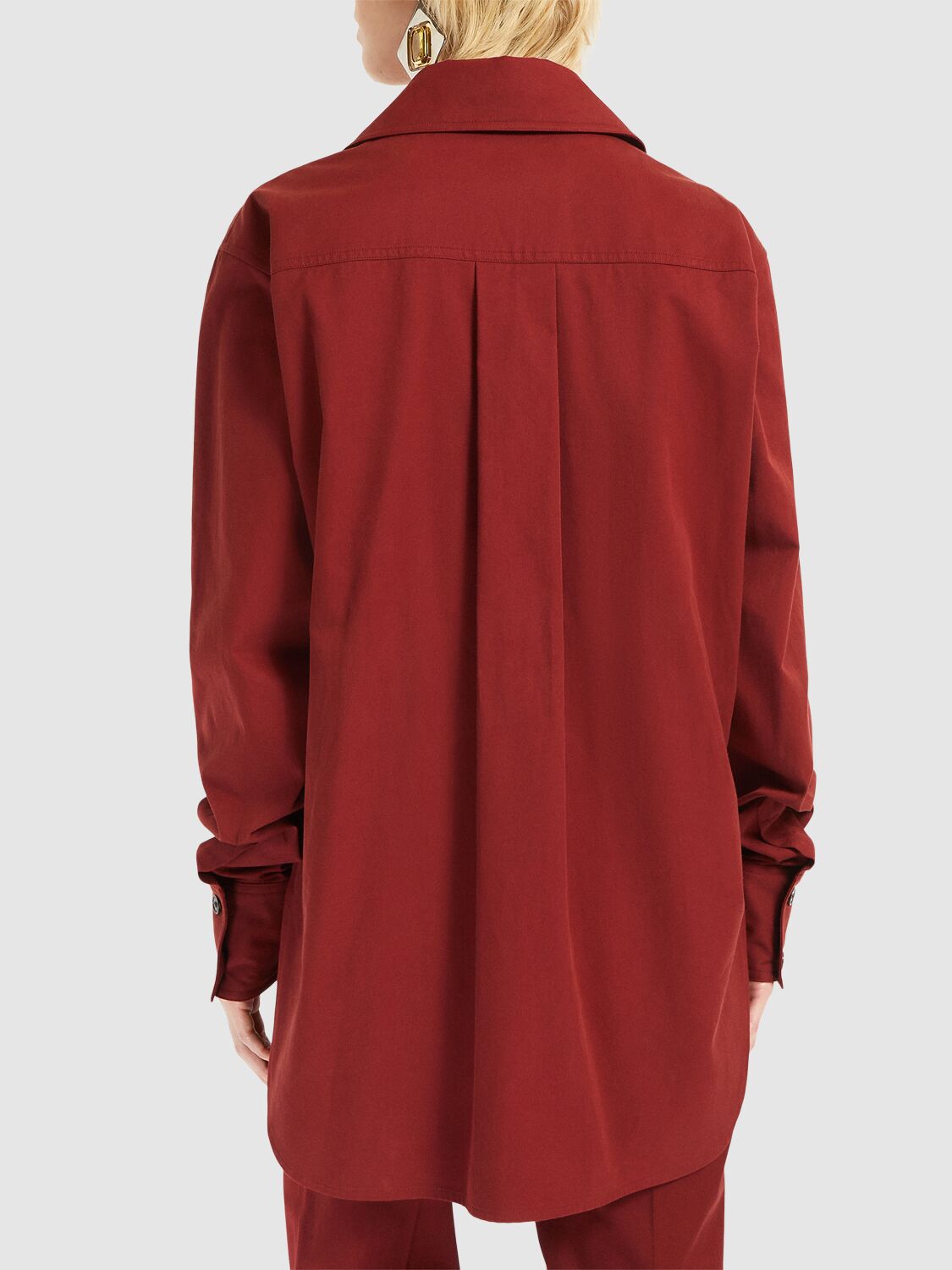 Shop Saint Laurent Cotton Twill Shirt In Rouge