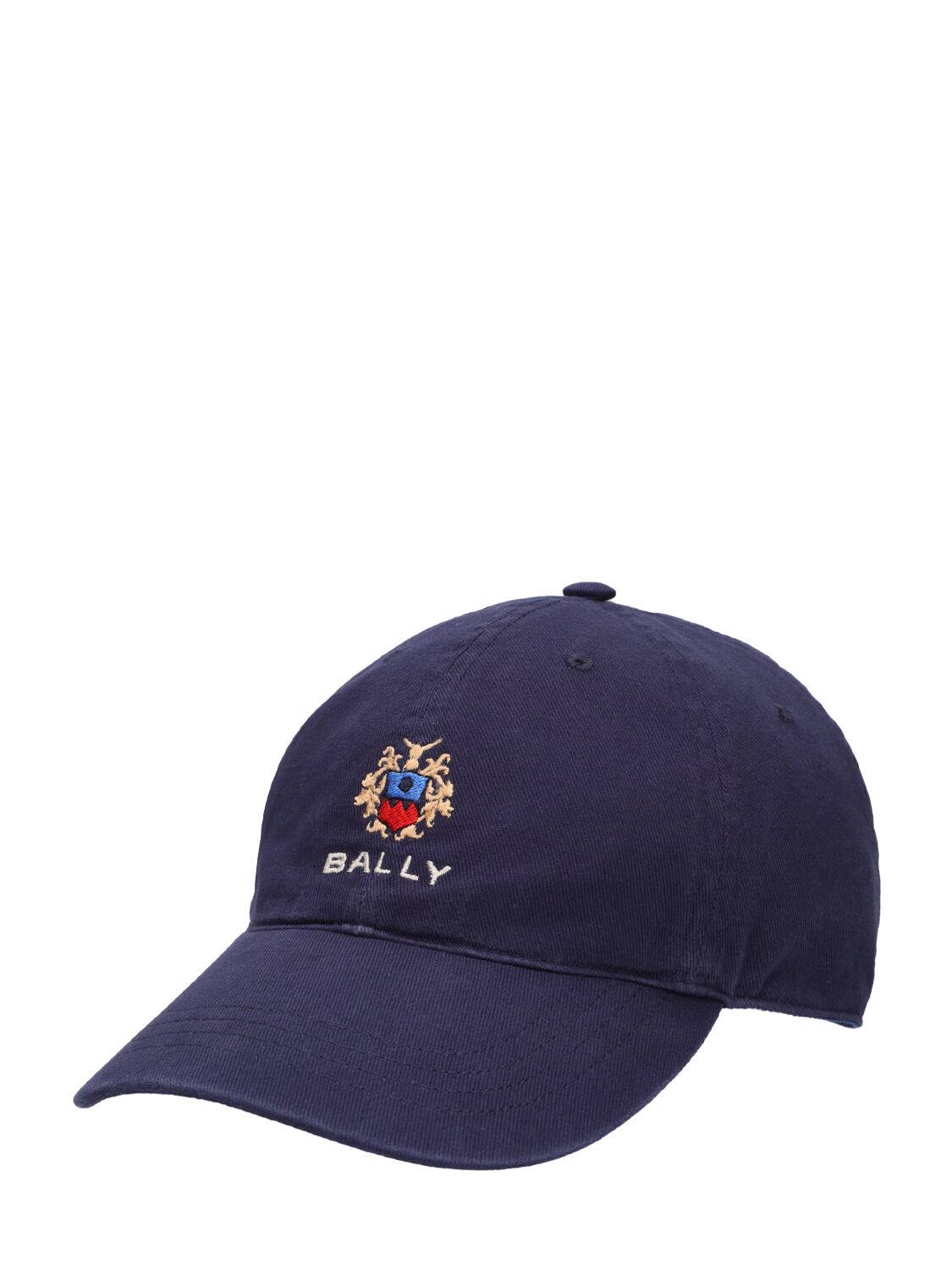 Shop Bally Logo Cotton Baseball Hat In Marine Blue
