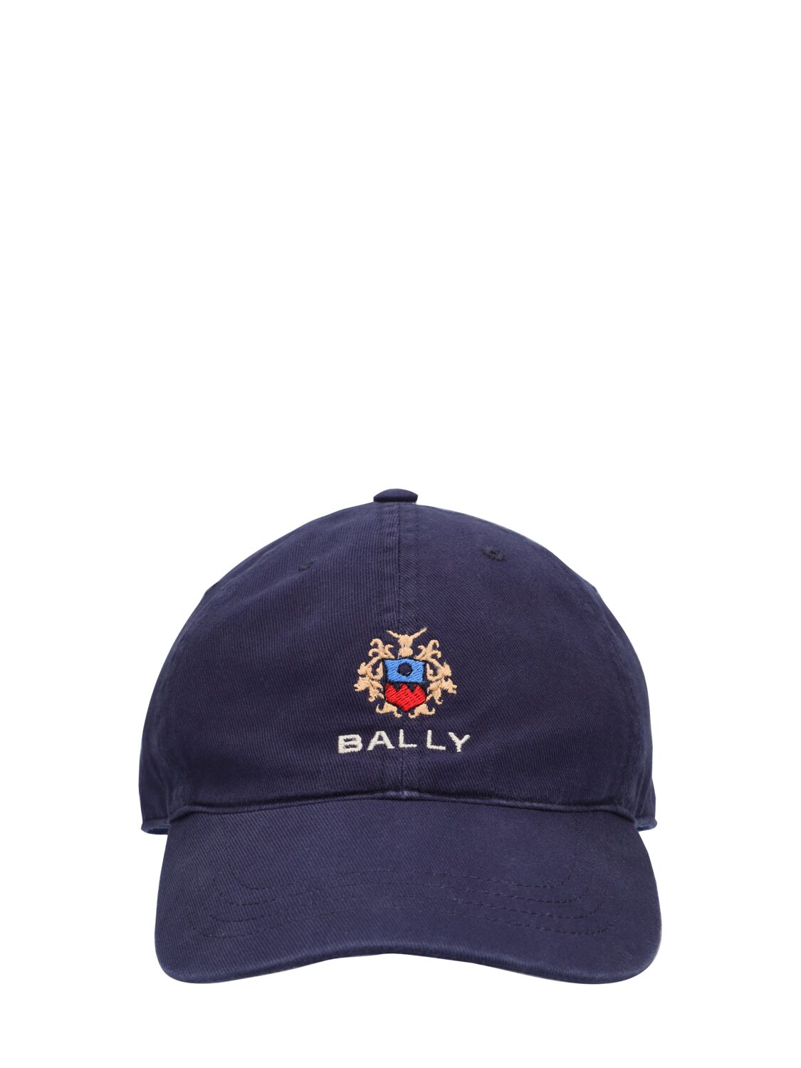 Bally Logo Cotton Baseball Hat In Marine Blue