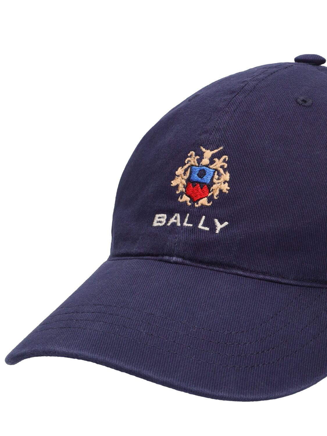 Shop Bally Logo Cotton Baseball Hat In Marine Blue