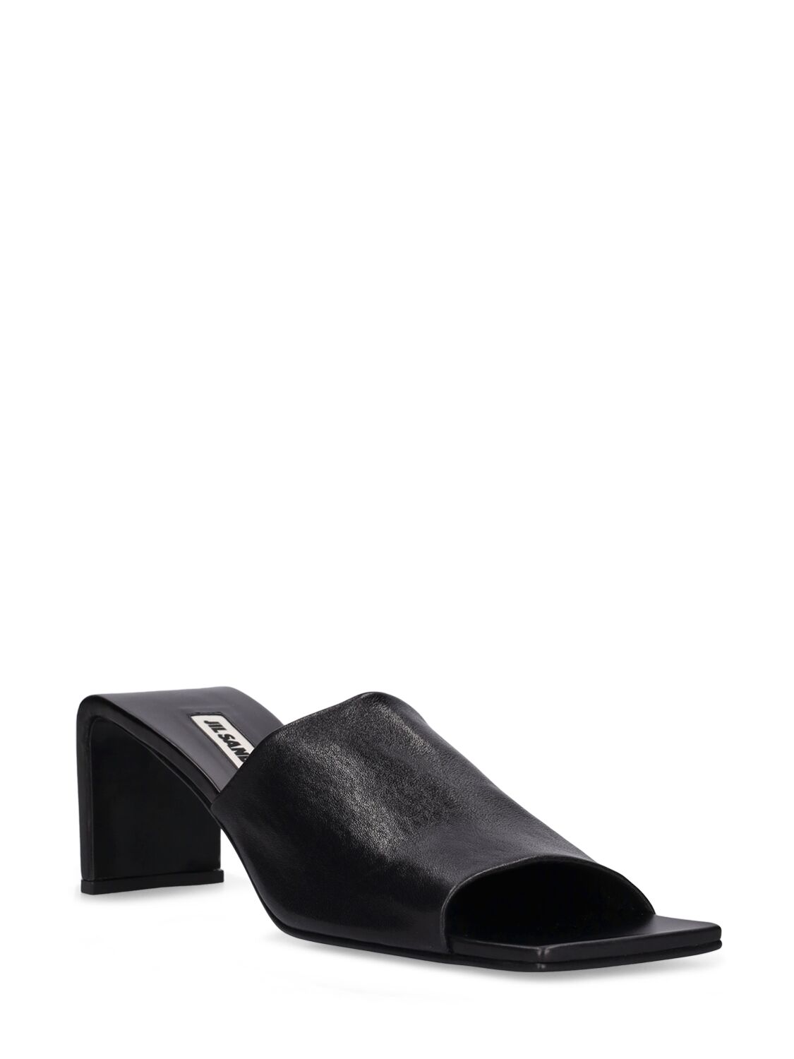 Shop Jil Sander 65mm Leather Sandal Mules In Black