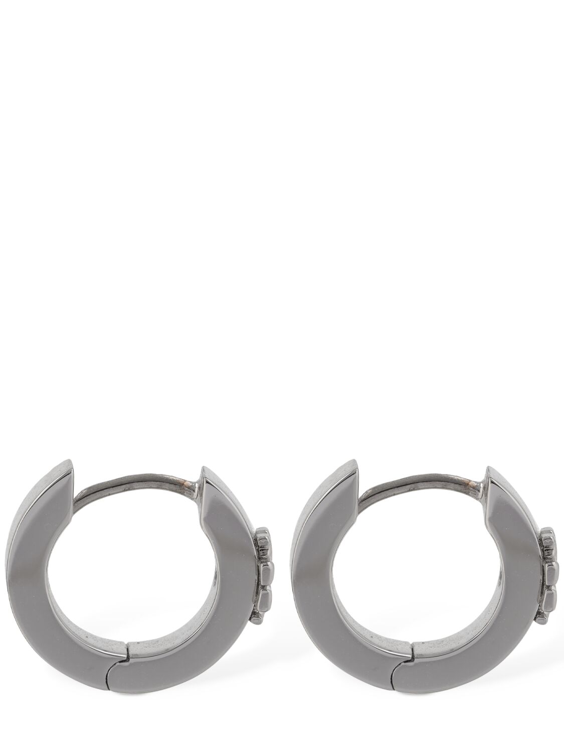 Shop Tory Burch Kira Huggie Earrings In Silver