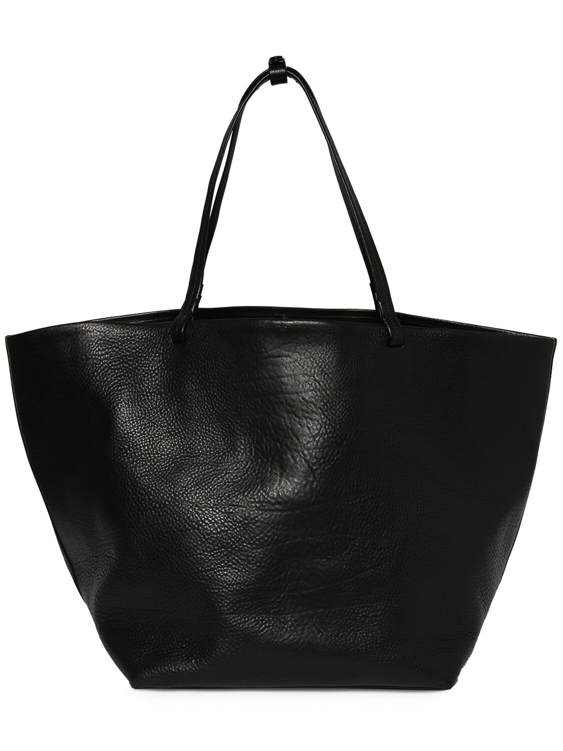Shop The Row Park Vintage Leather Tote Bag In Black Ans
