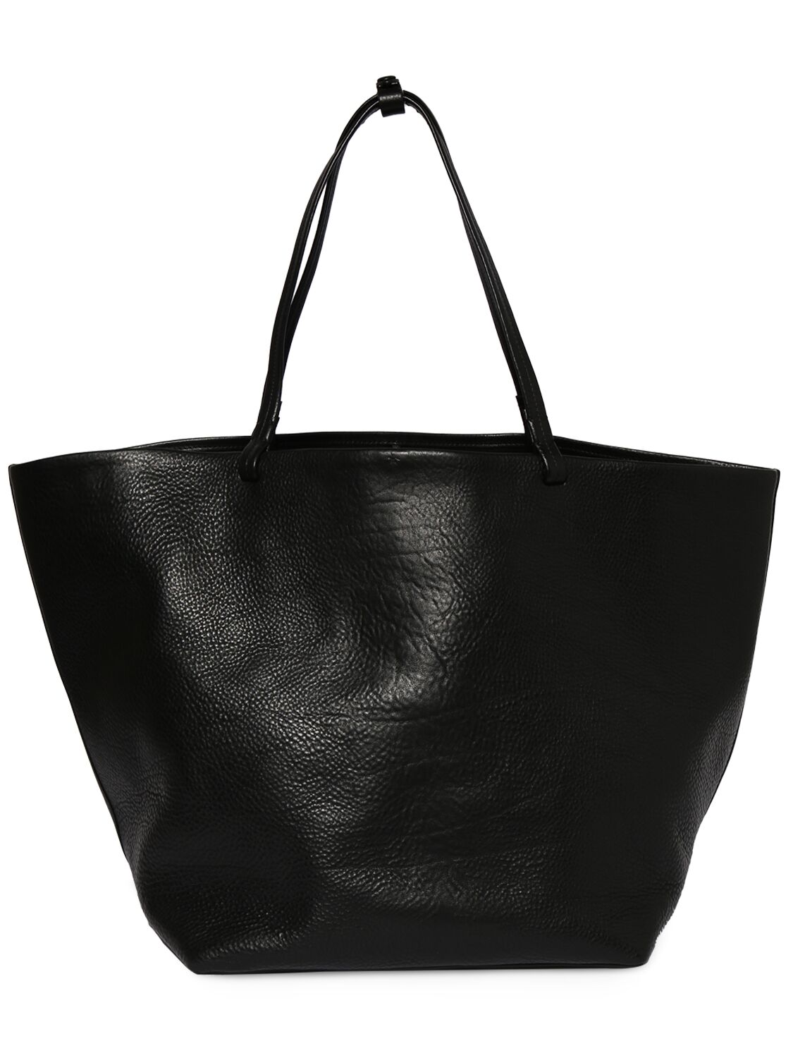 The Row Park Vintage Leather Tote Bag In Black