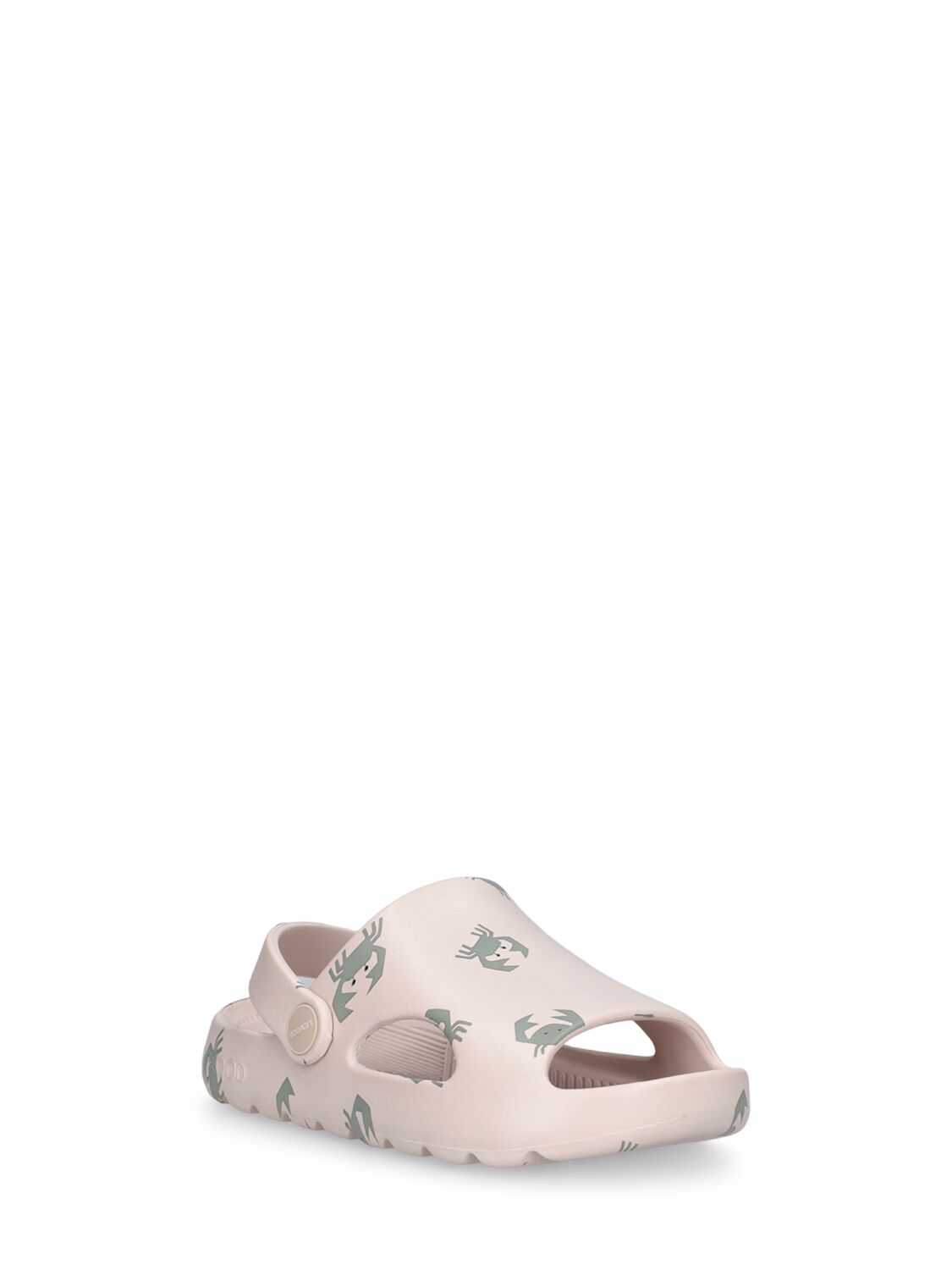 Shop Liewood Crab Print Rubber Sandals In Off White,green