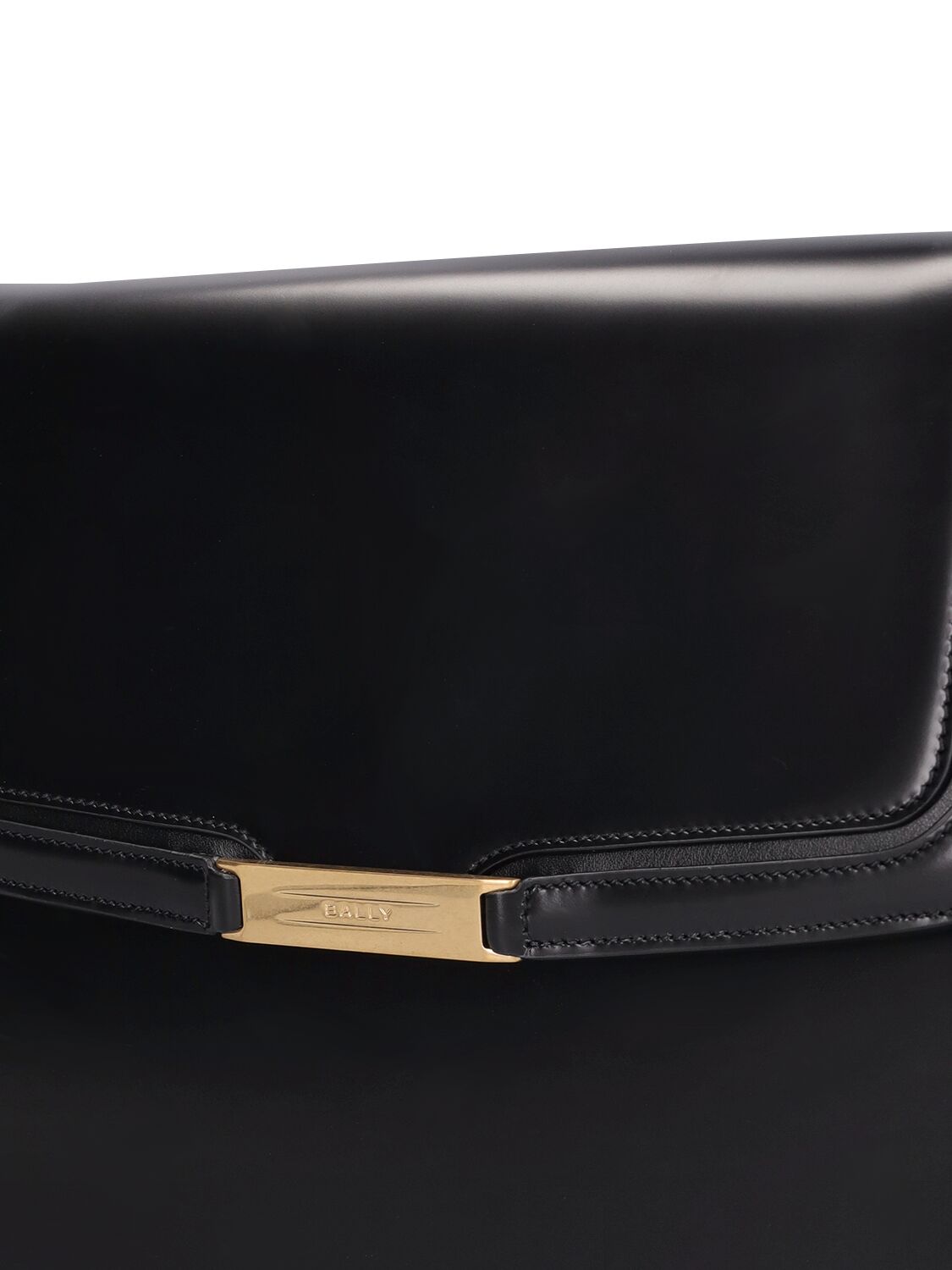 Shop Bally Decò Leather Crossbody Bag In Black,gold