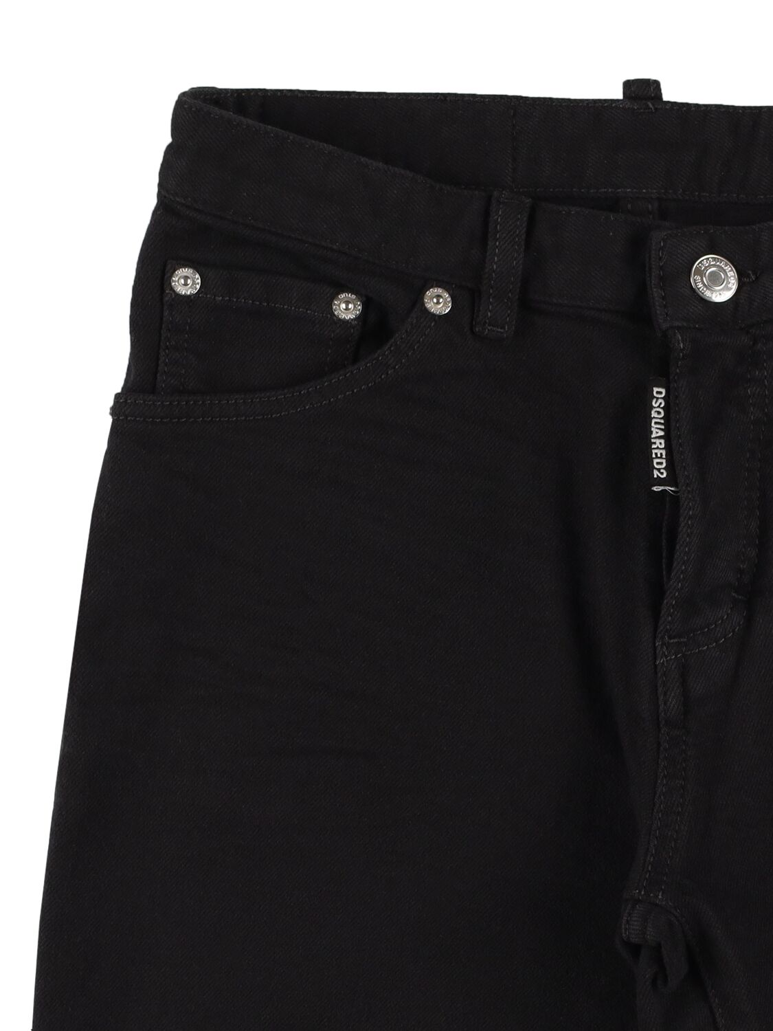 Shop Dsquared2 Stretch Cotton Denim Shorts In Black