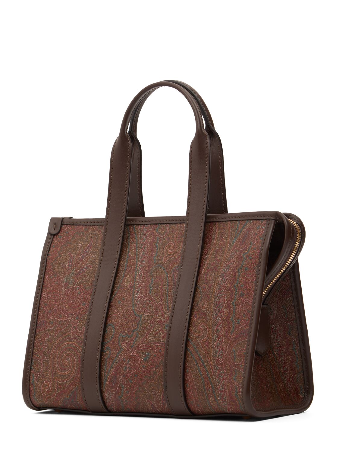 Shop Etro Small Bauletto Arnica Top Handle Bag In 棕色