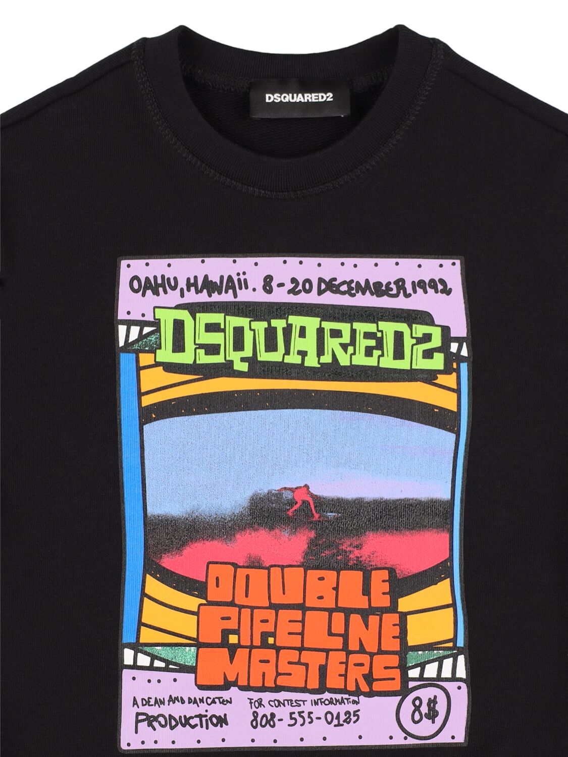 Shop Dsquared2 Printed Crewneck Sweatshirt In Black