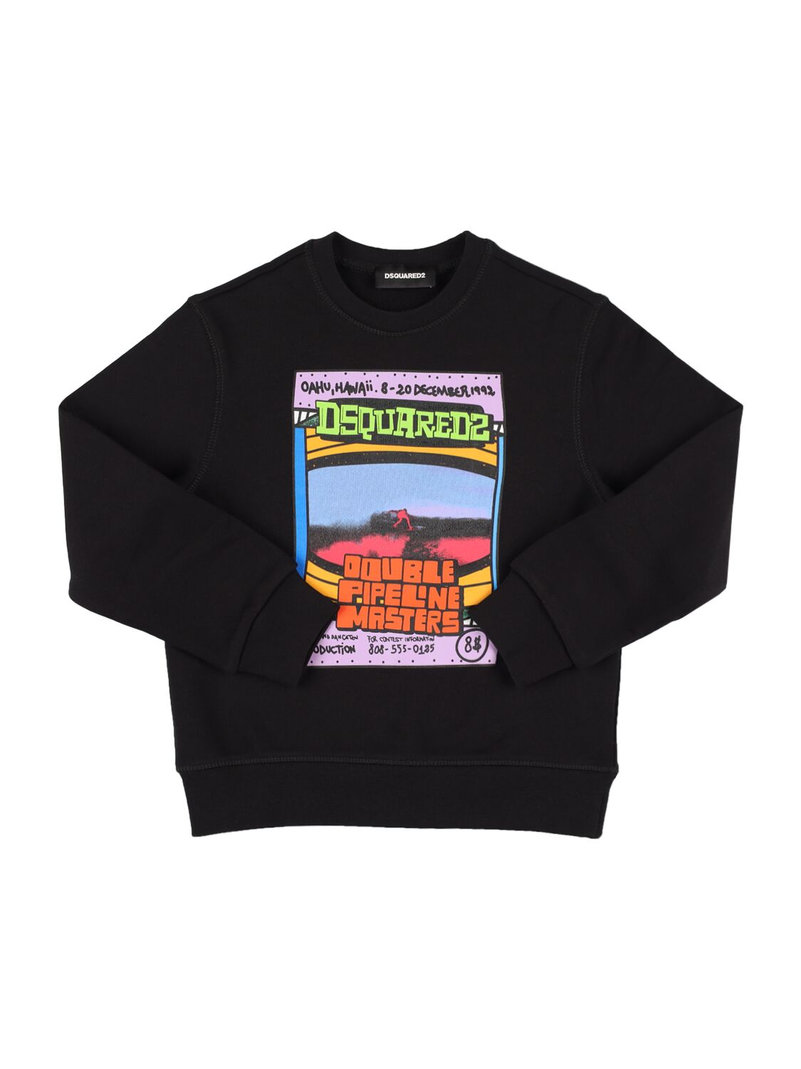 Dsquared2 Kids' Printed Crewneck Sweatshirt In Black