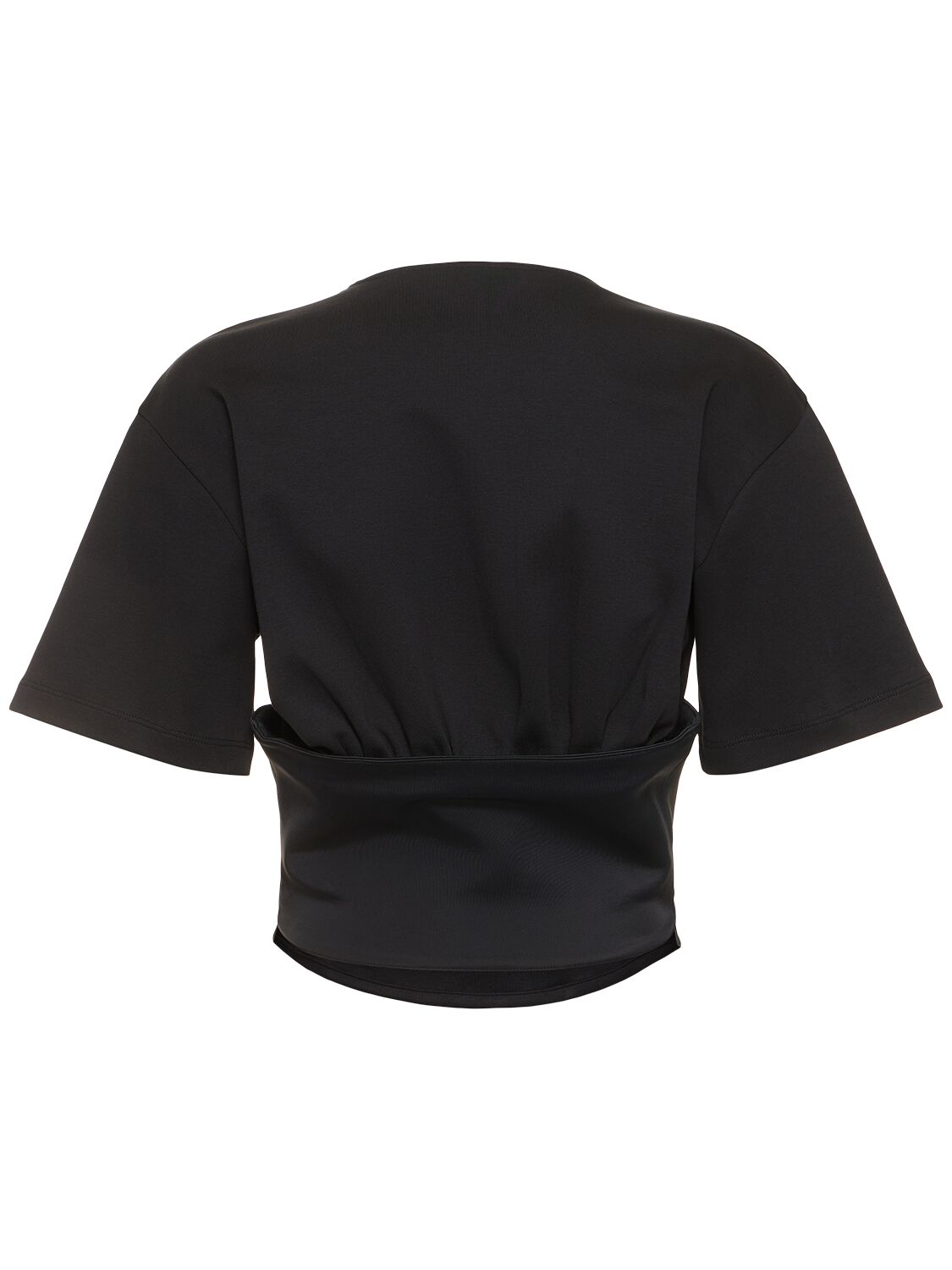Shop Mugler Cotton Jersey Corset T-shirt In Black