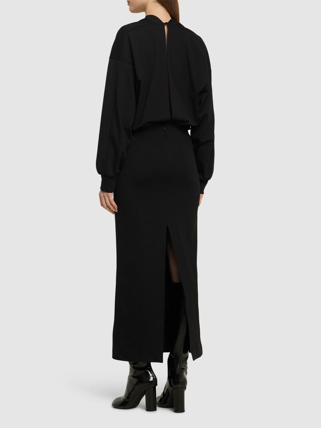 Shop The Andamane Sylvia Compact Jersey Midi Dress In Black