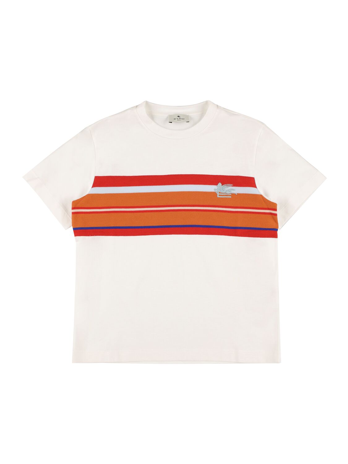 Etro Kids' Cotton Jersey T-shirt In Ivory,orange