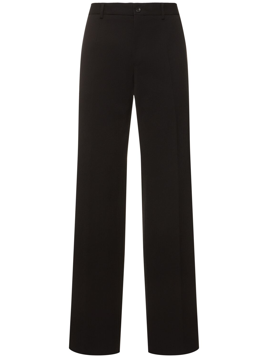 Dolce & Gabbana Cotton Blend Straight Trousers In Black