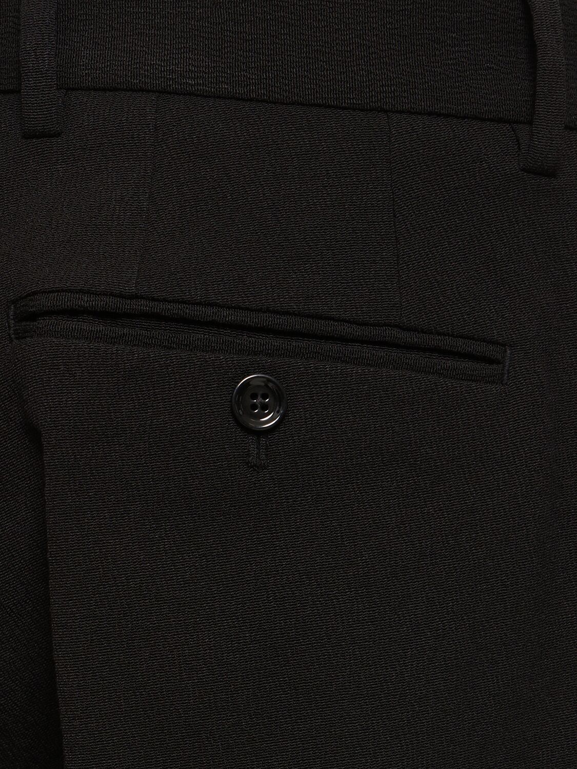 Shop Dolce & Gabbana Cotton Blend Straight Pants In Black
