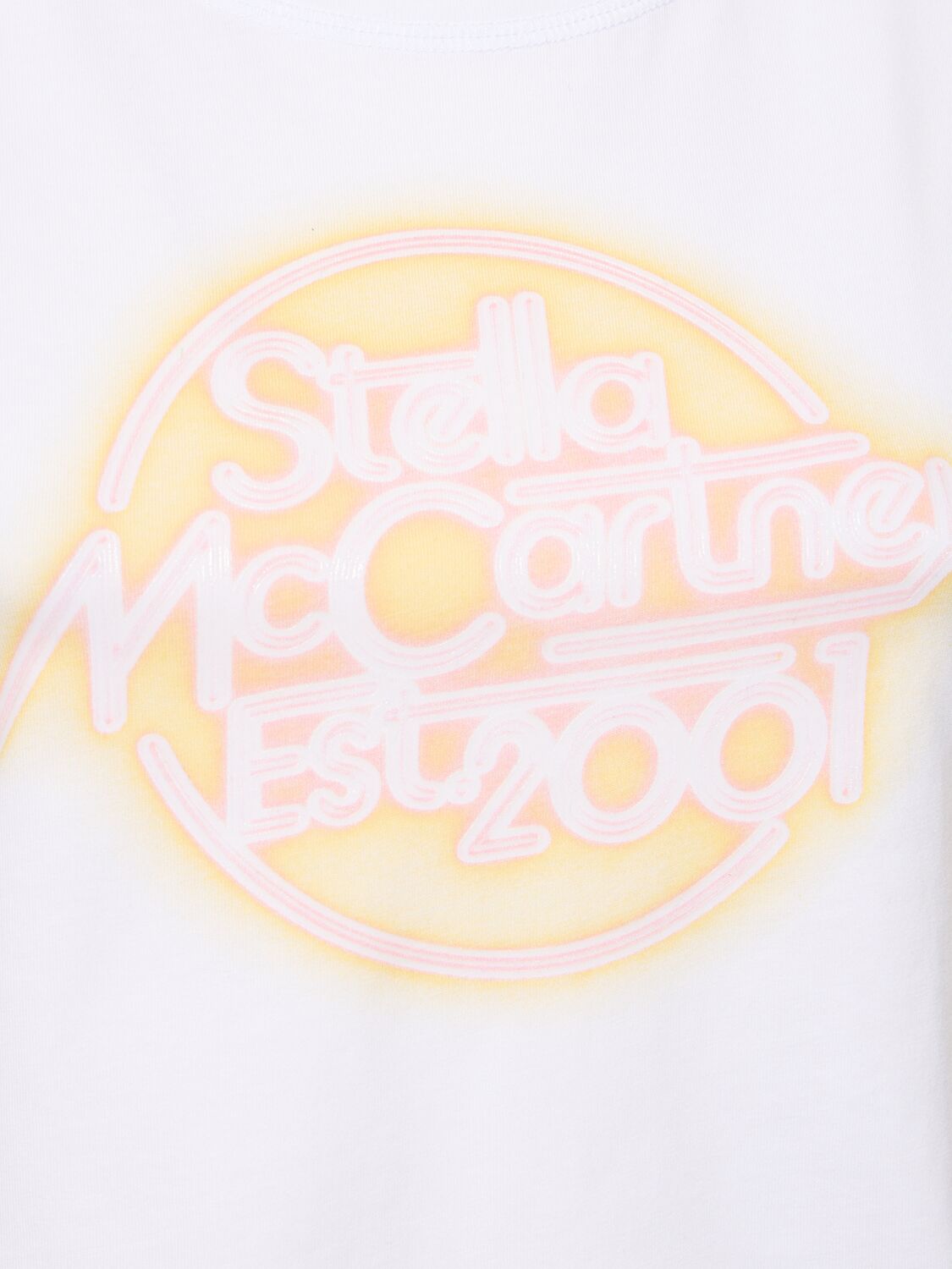 Shop Stella Mccartney Logo Cotton Jersey Shorts Sleeve T-shirt In White