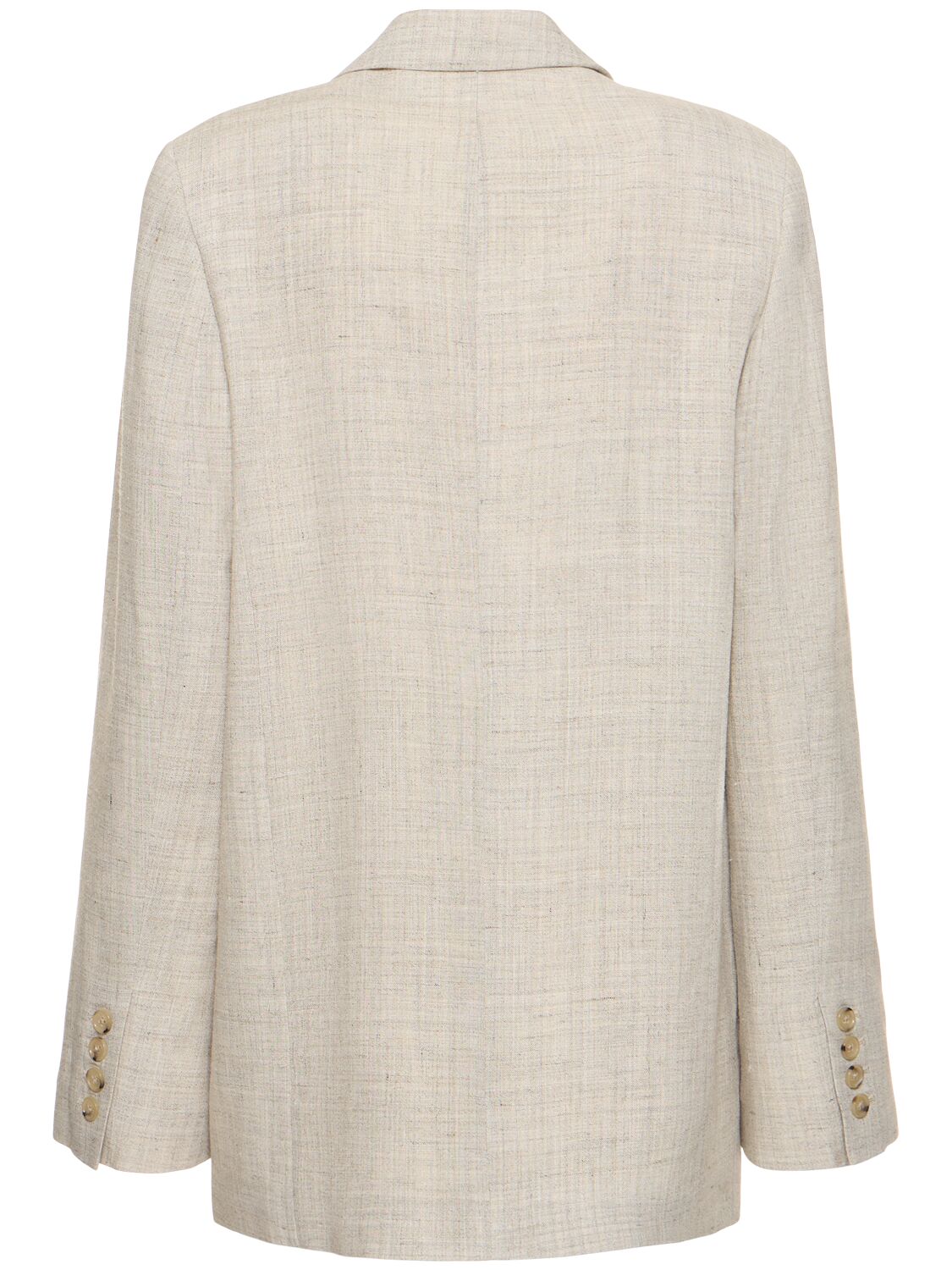 Shop Totême Tailored Viscose Suit Jacket In Beige