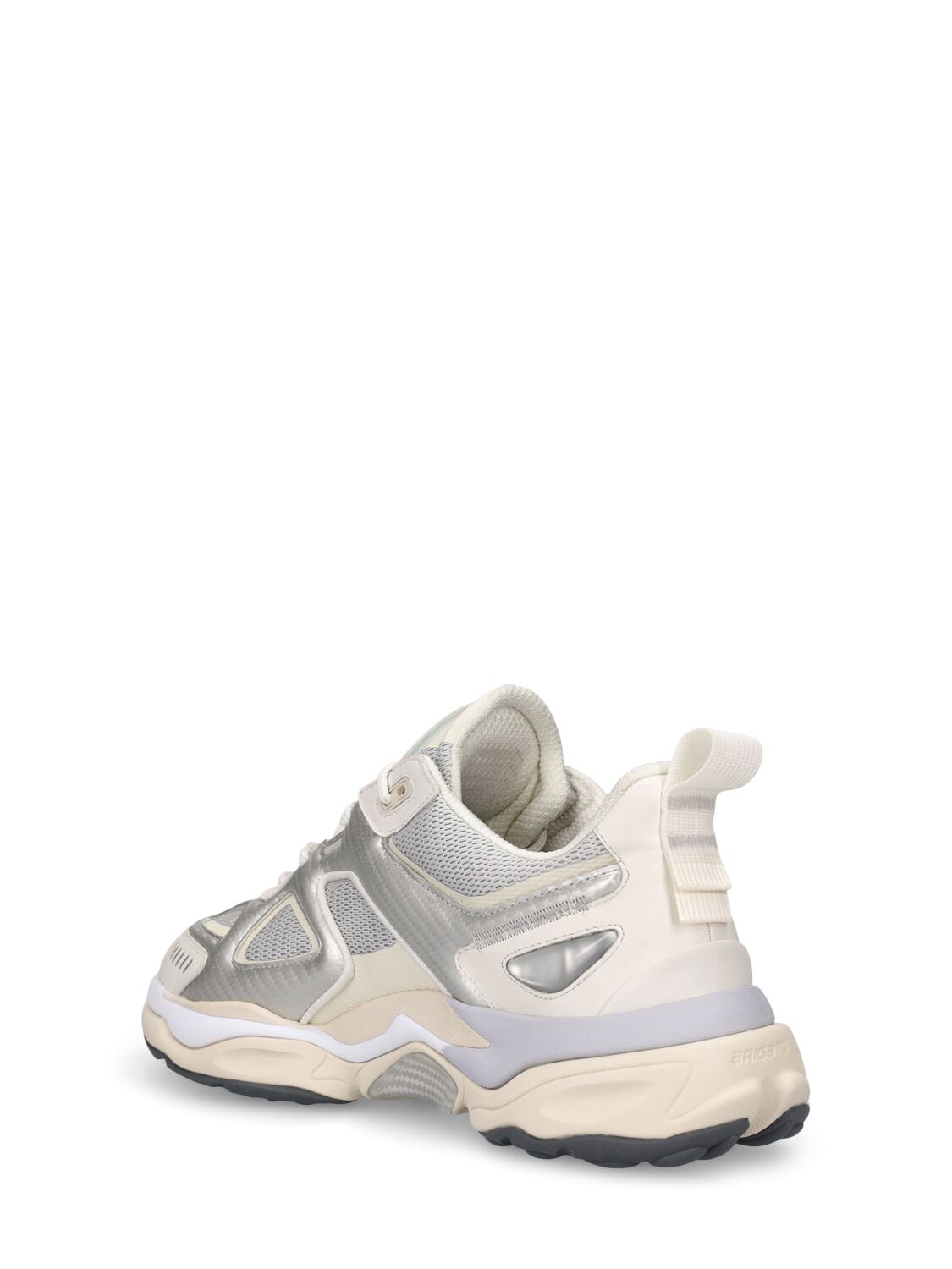Shop Axel Arigato Satellite Runner Leather Sneakers In Silver,white
