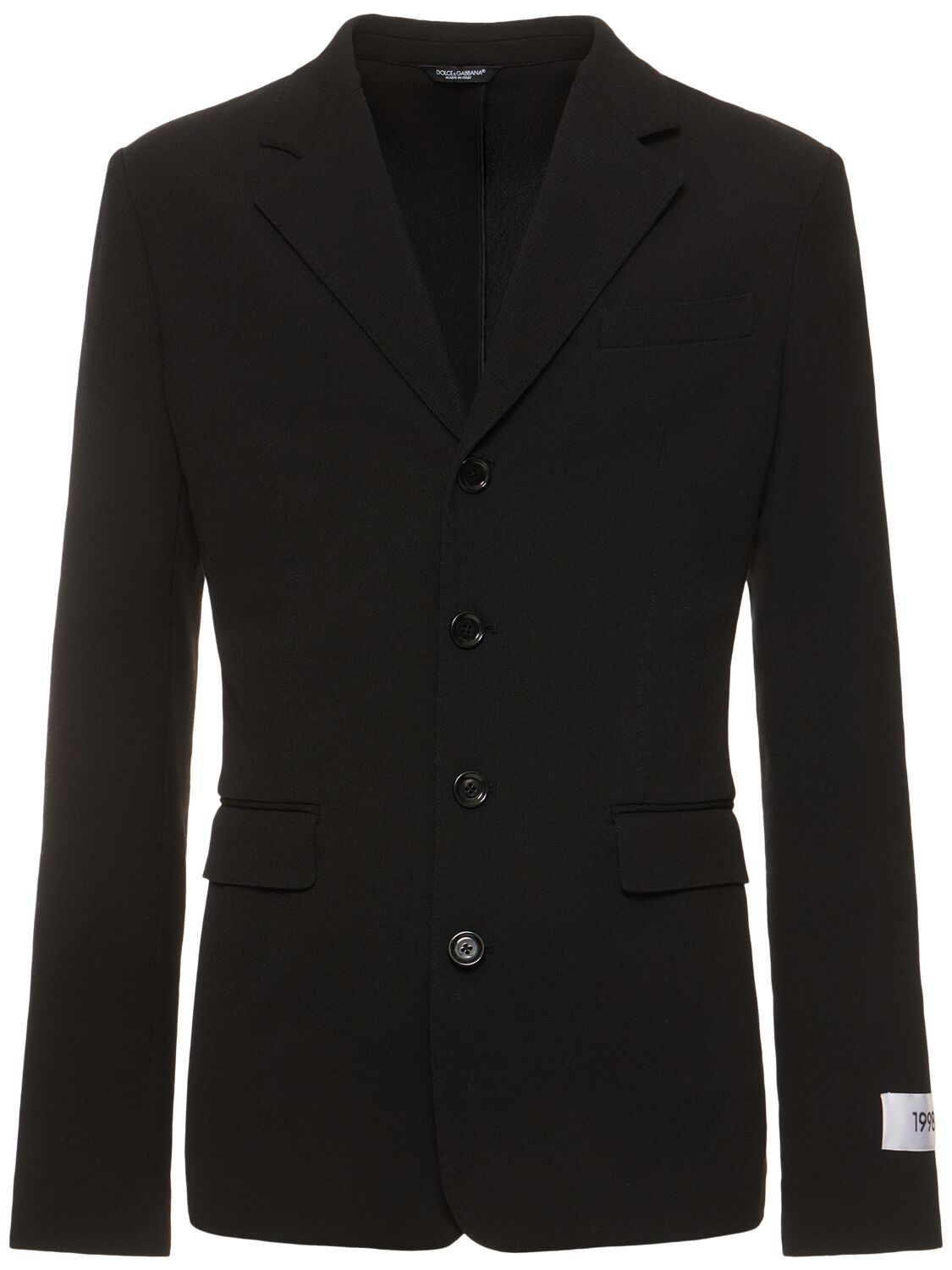 Dolce & Gabbana Single Breasted Stretch Cotton Jacket In Black