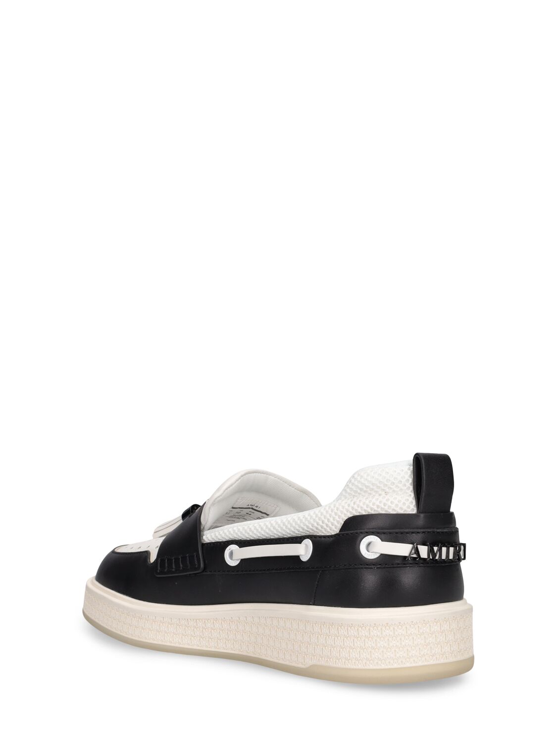Shop Amiri Ma Tassle Leather Loafers In White,black