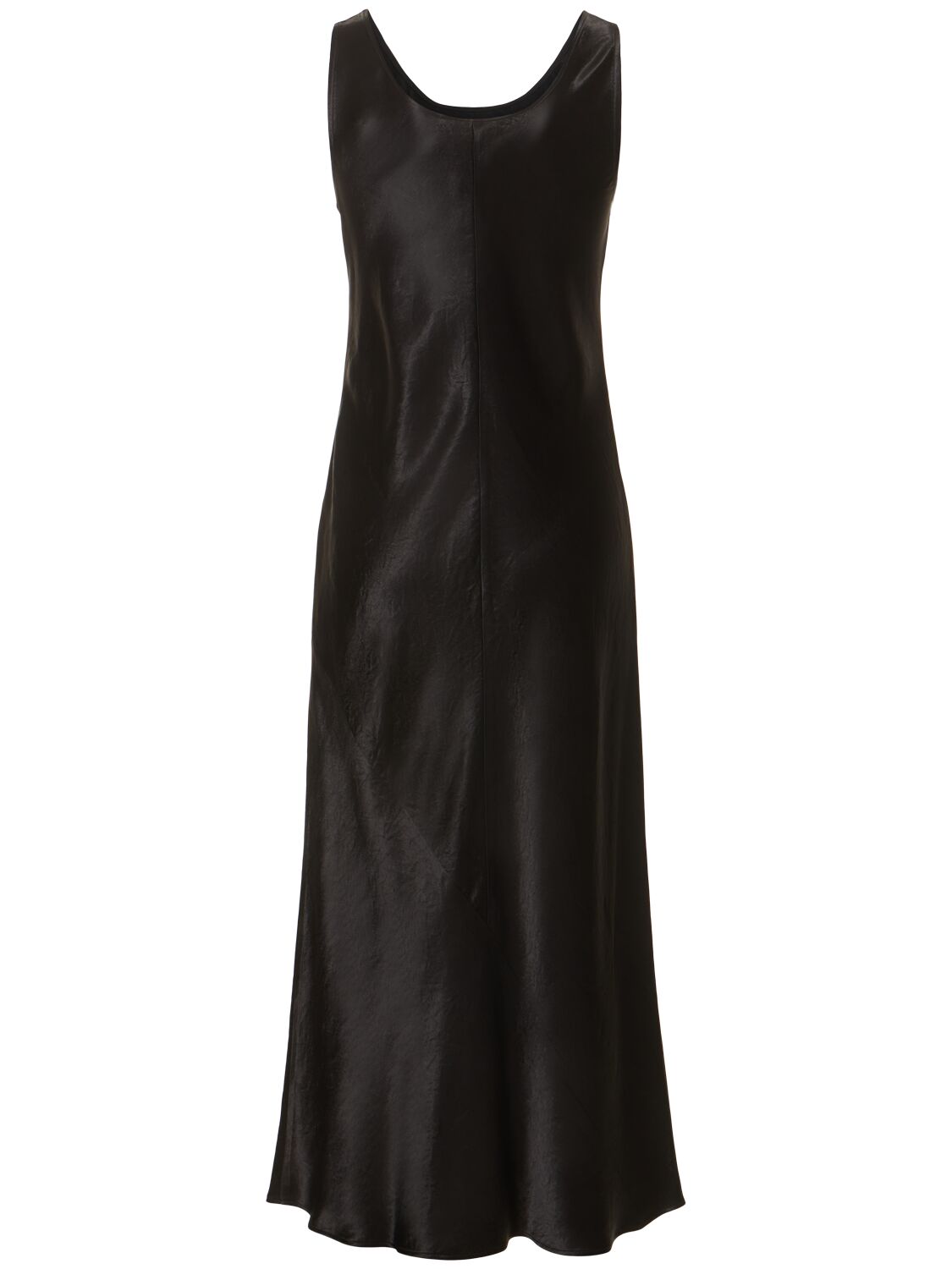 Shop Max Mara Talete Sleeveless Satin Midi Dress In Black