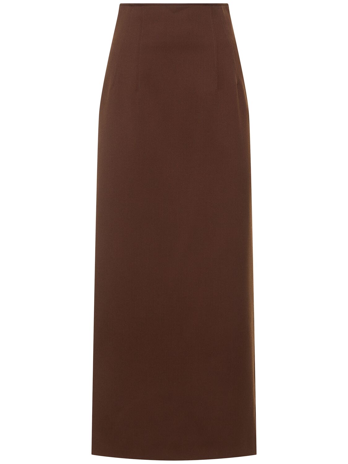 The Andamane Shelby Wool Blend Maxi Skirt In Brown