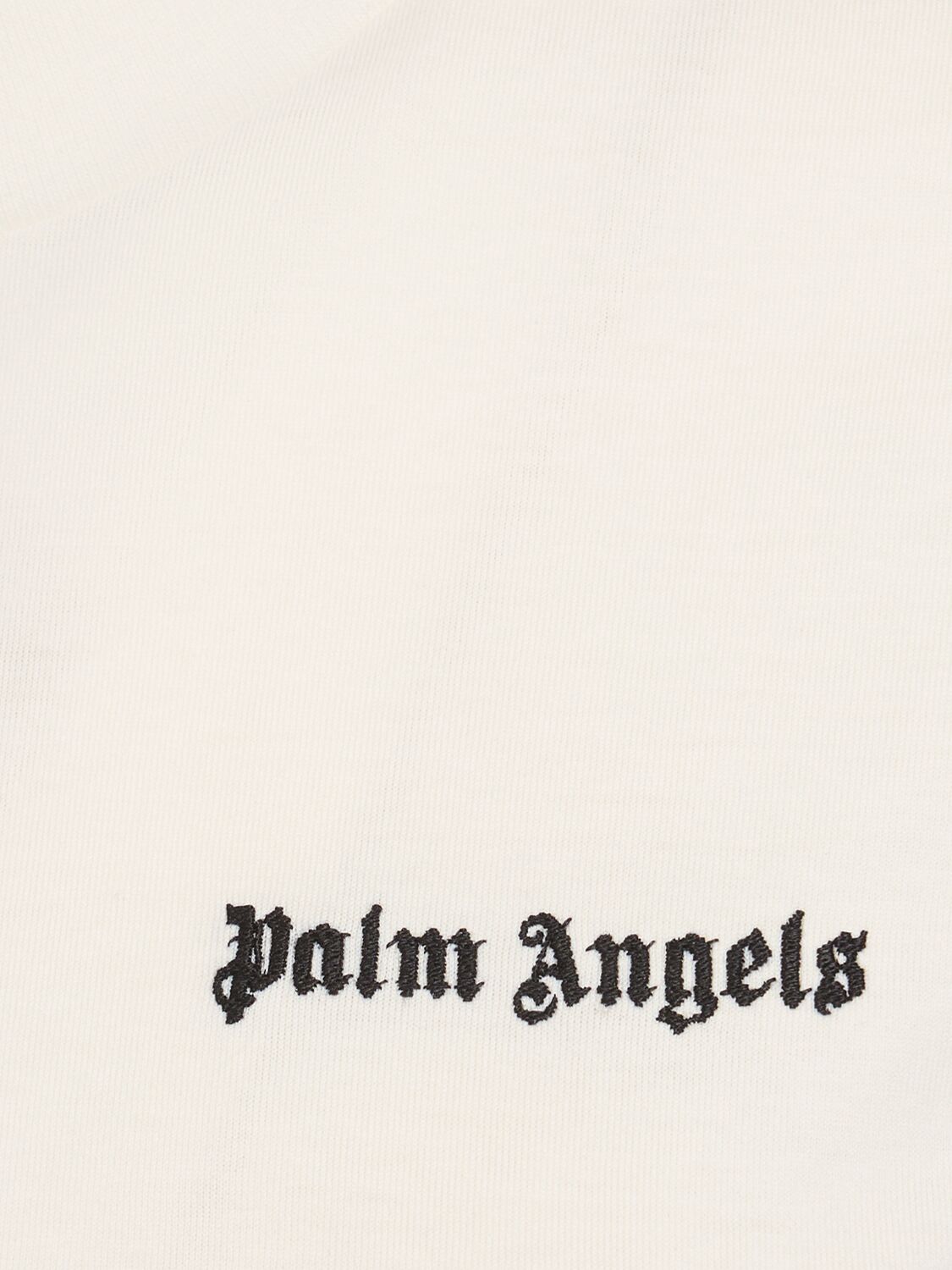 Shop Palm Angels Classic Logo Fitted Cotton T-shirt In White
