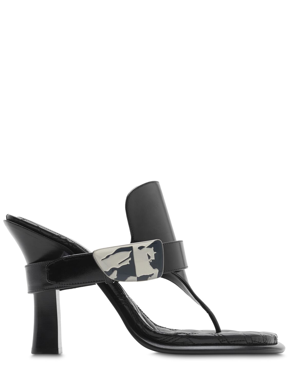 Burberry 100mm Lf Bay Leather Sandals In Black