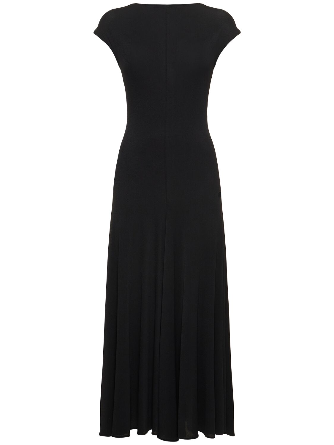 Magda Butrym Jersey Flared Long Dress In Black