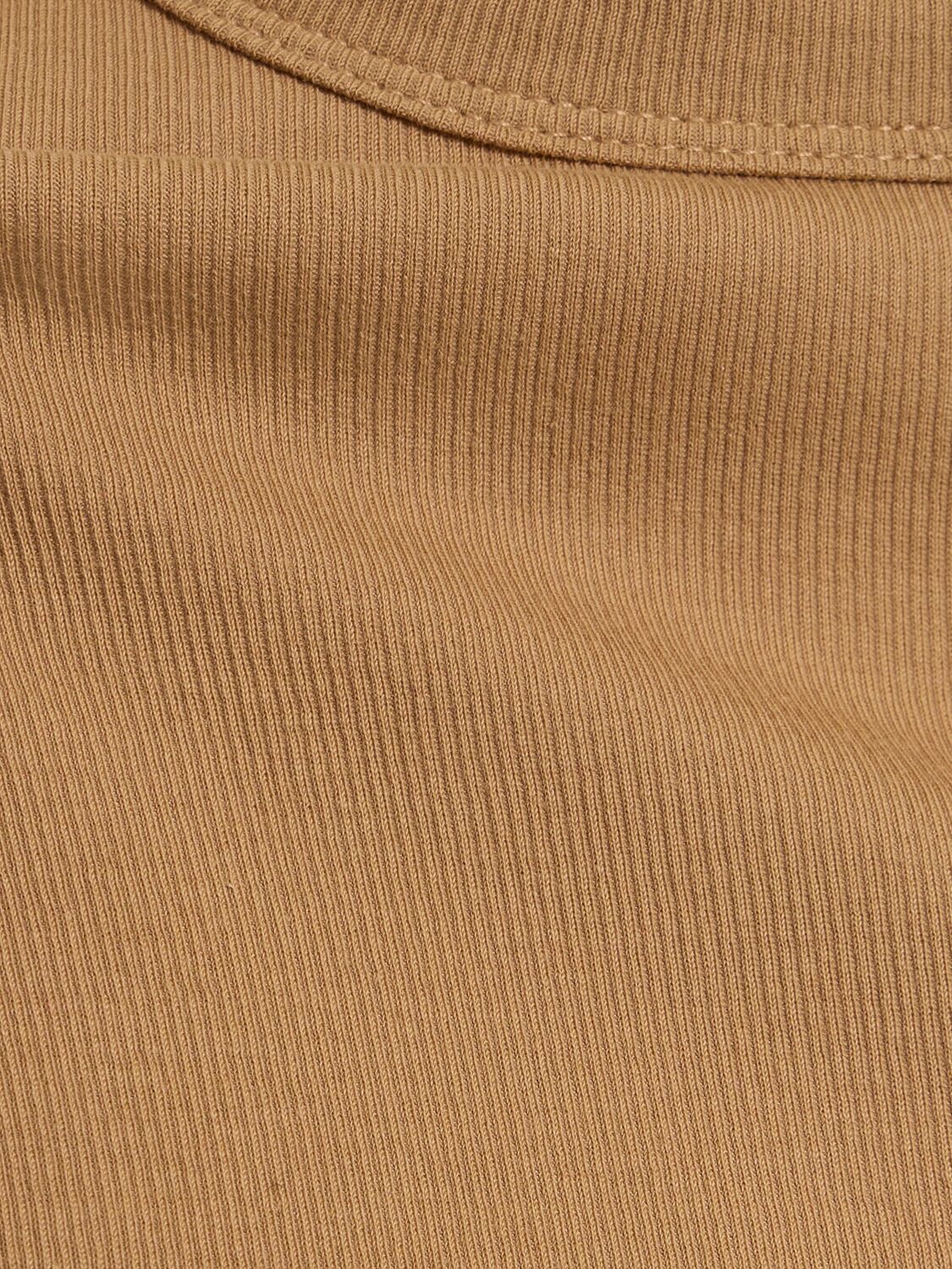Shop Totême Classic Rib Cotton Jersey T-shirt In Brown