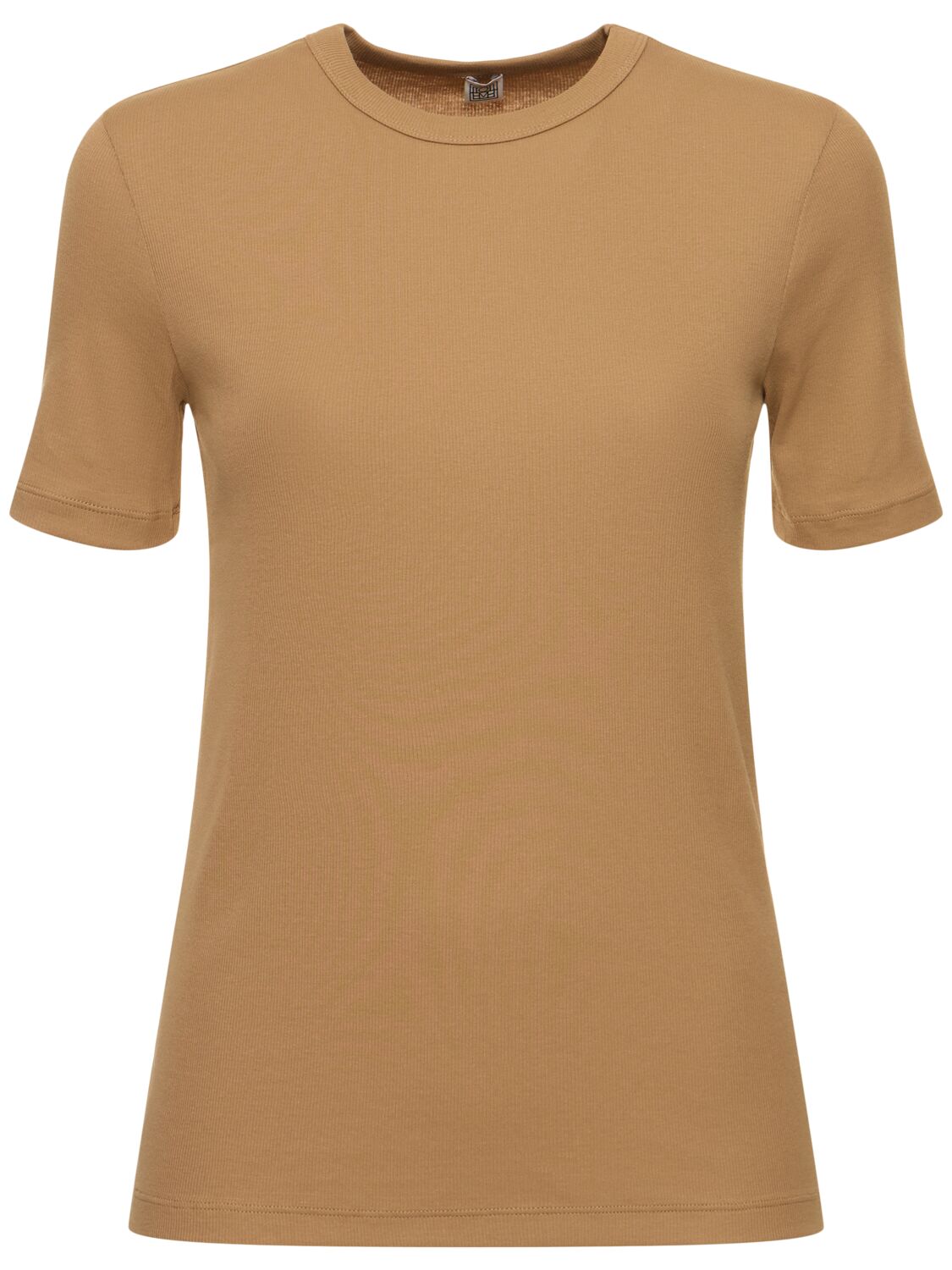 Shop Totême Classic Rib Cotton Jersey T-shirt In Brown