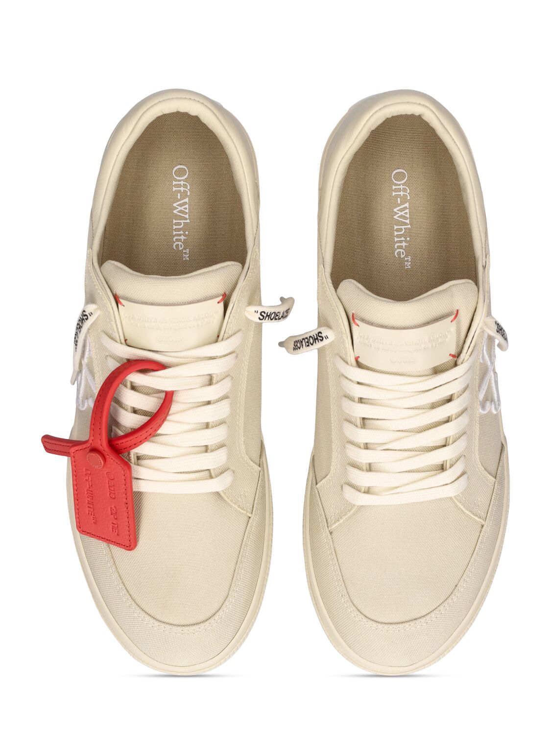 Shop Off-white New Low Vulcanized Canvas Sneakers In Angora,white