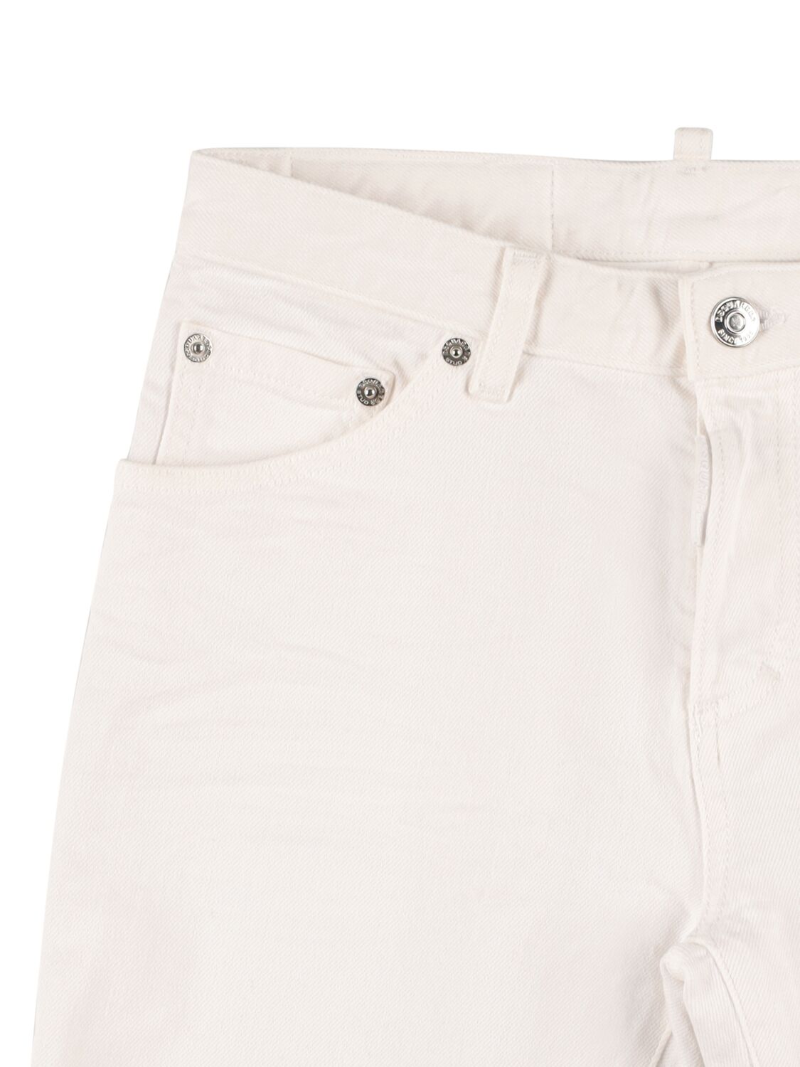 Shop Dsquared2 Stretch Cotton Denim Shorts In White