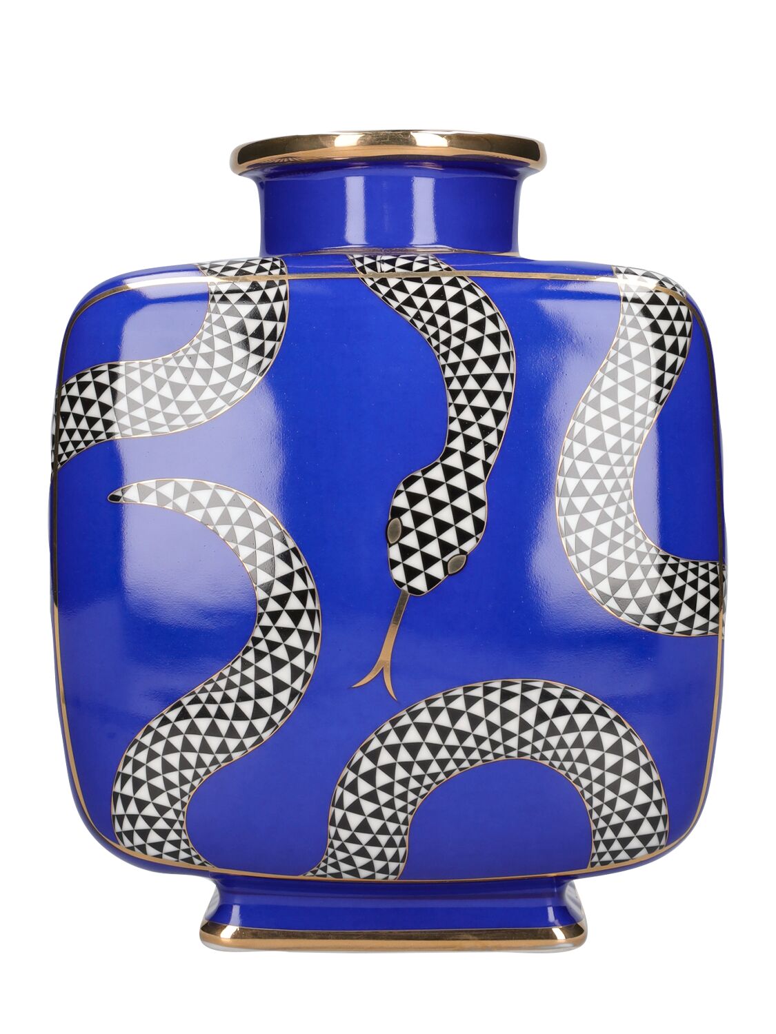 Jonathan Adler Eden Square Porcelain Vase In Blue