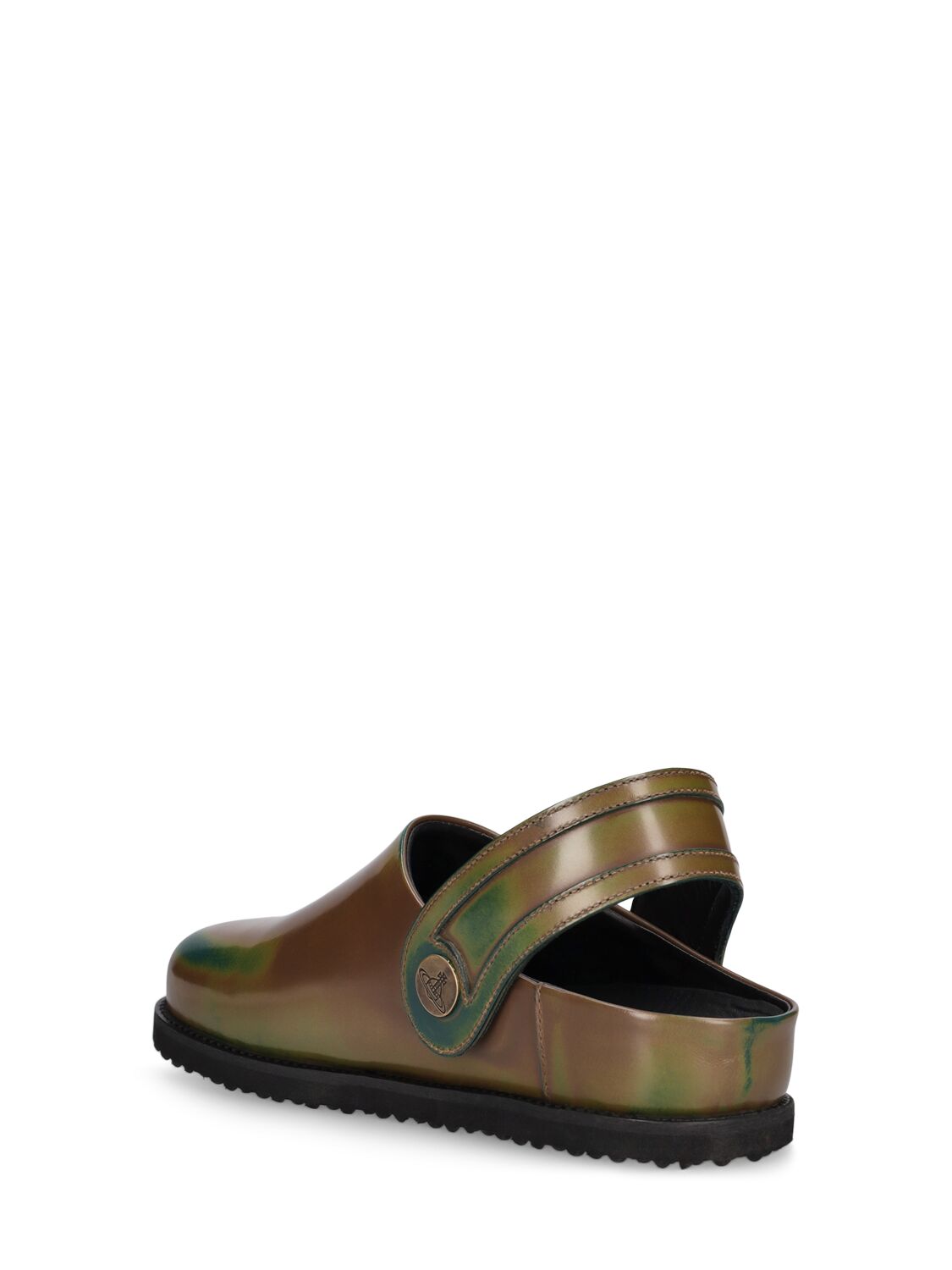 Shop Vivienne Westwood oz Leather Clog Mules In Brown,green