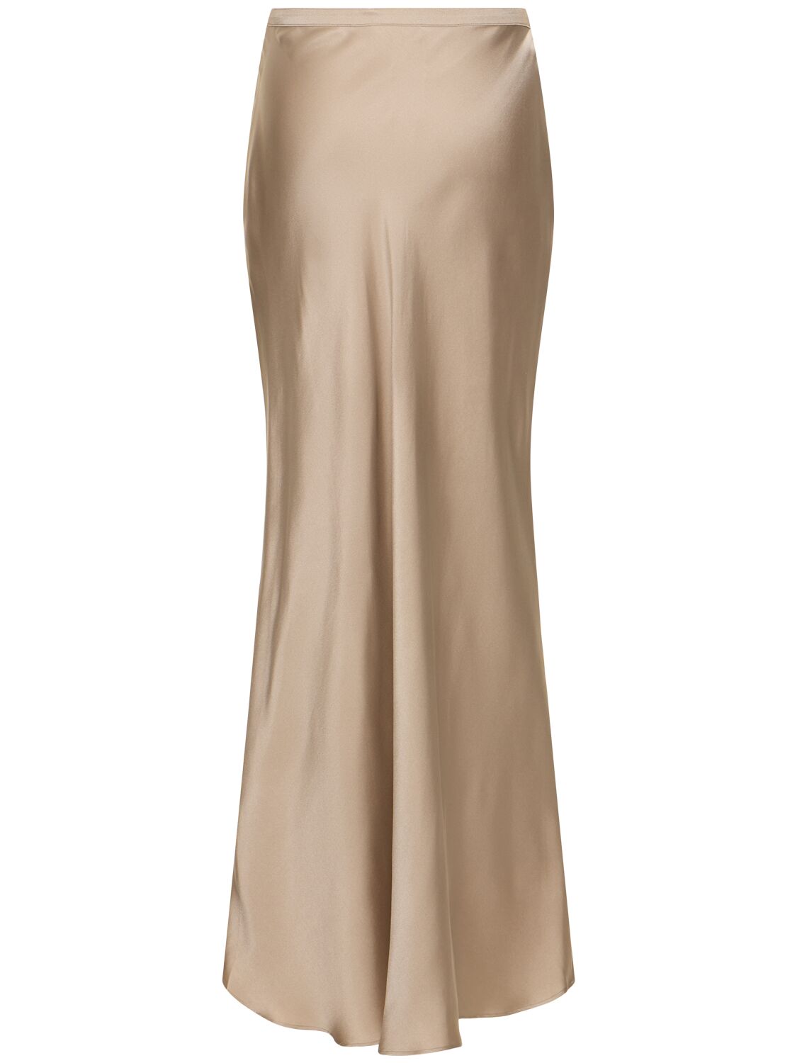 Shop Anine Bing Bar Silk Maxi Skirt In Beige