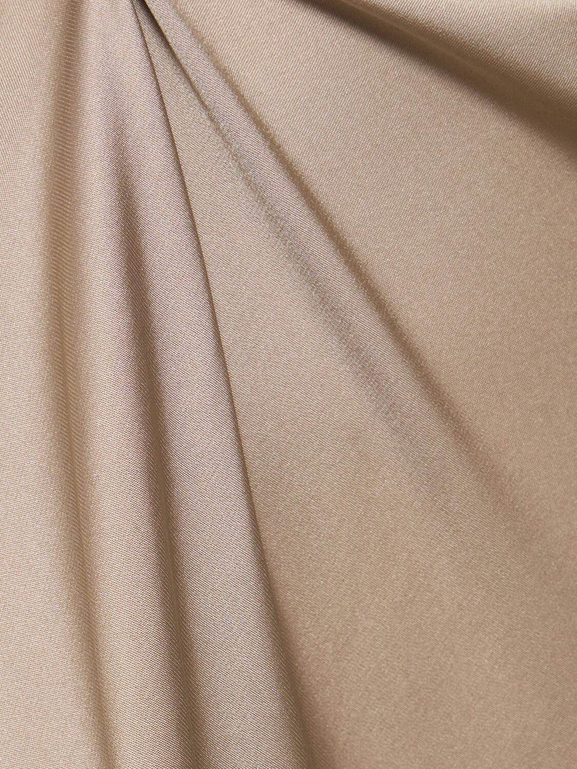 Shop Anine Bing Bar Silk Maxi Skirt In Beige