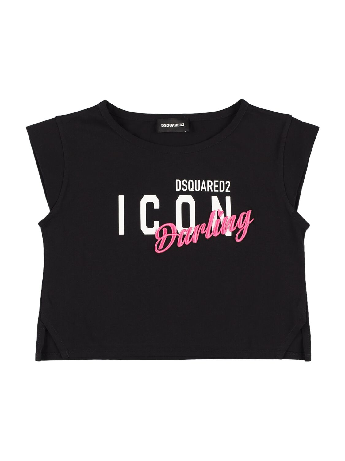 Dsquared2 Kids' Cotton Jersey T-shirt In Black