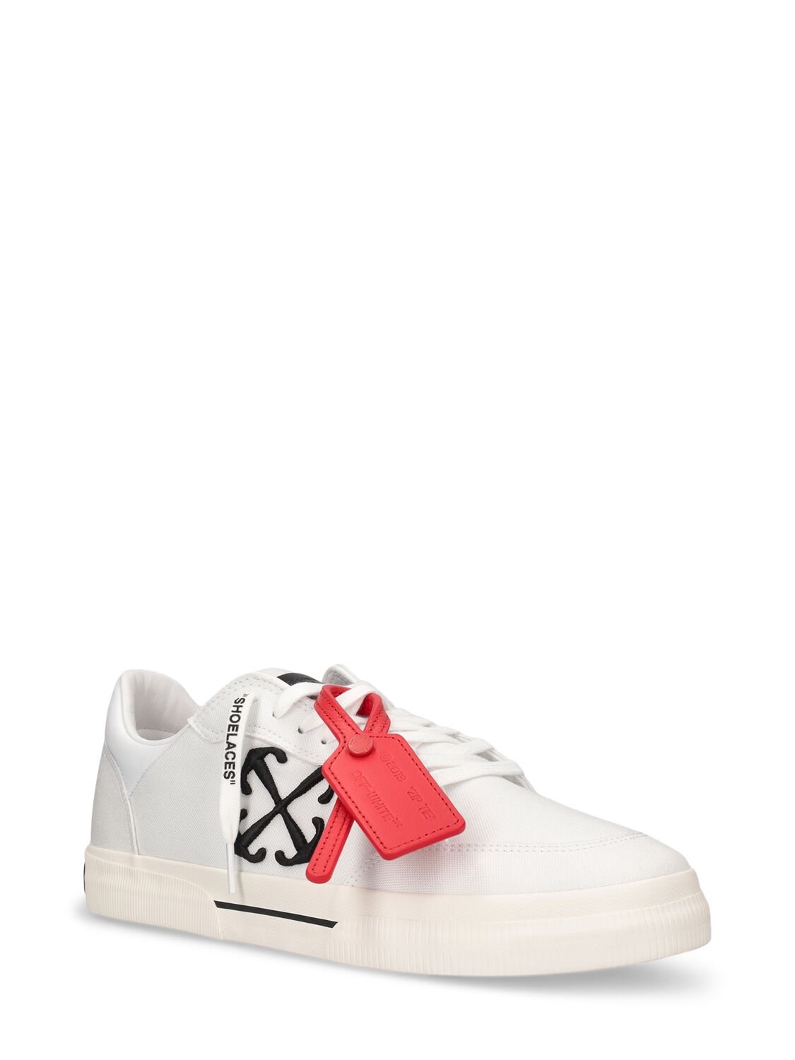 Shop Off-white New Low Vulcanized Canvas Sneakers In White,black