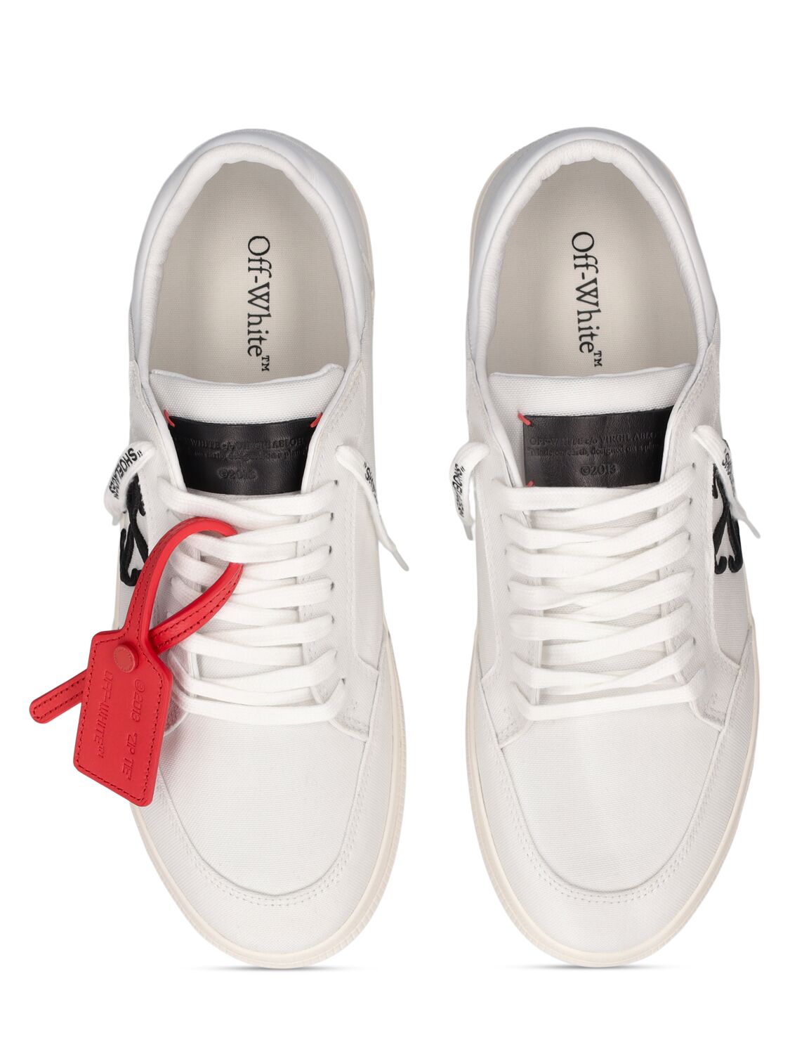 Shop Off-white New Low Vulcanized Canvas Sneakers In White,black